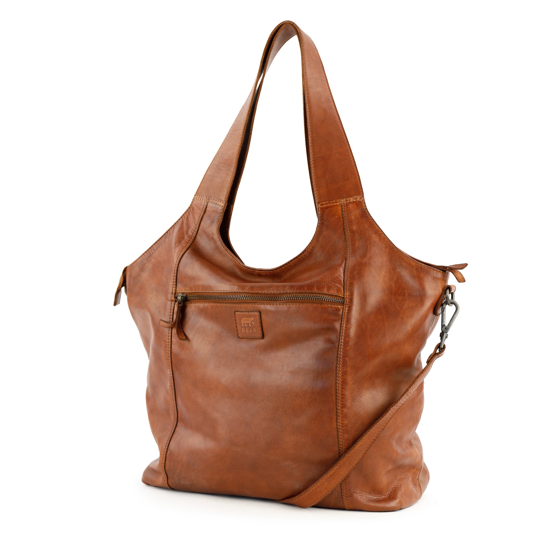 Großer Shopper/Beuteltasche 'Aurora' Cognac