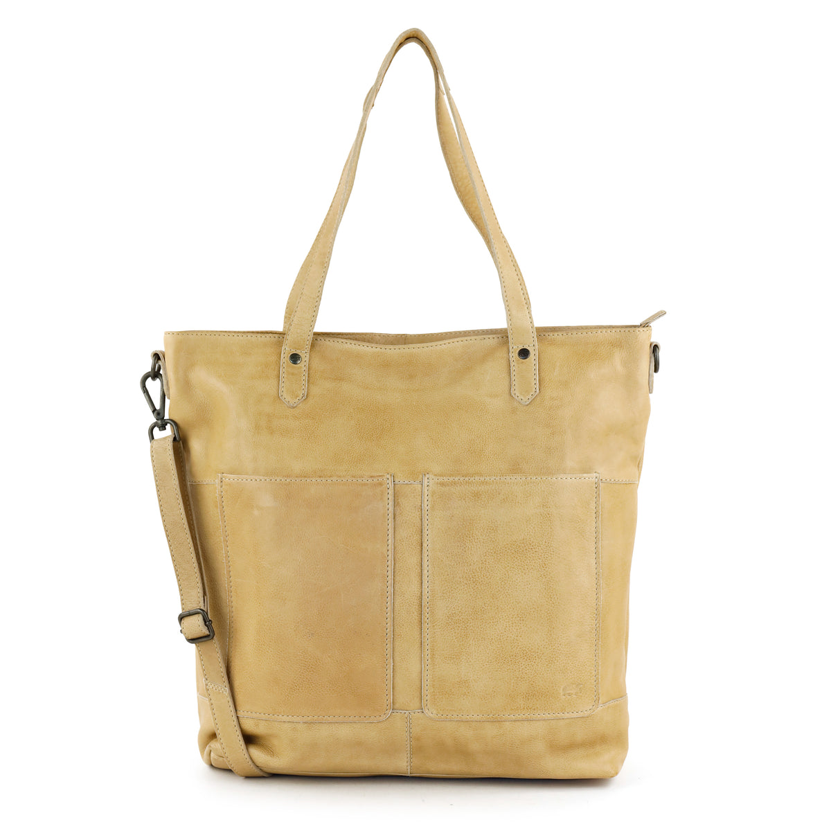 Geräumige Shopper-/Schultertasche mit Laptopfach – „Claire“ beige