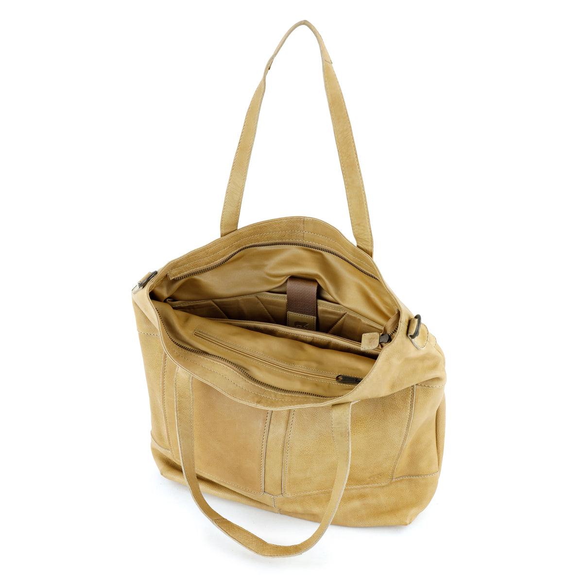 Geräumige Shopper-/Schultertasche mit Laptopfach – „Claire“ beige