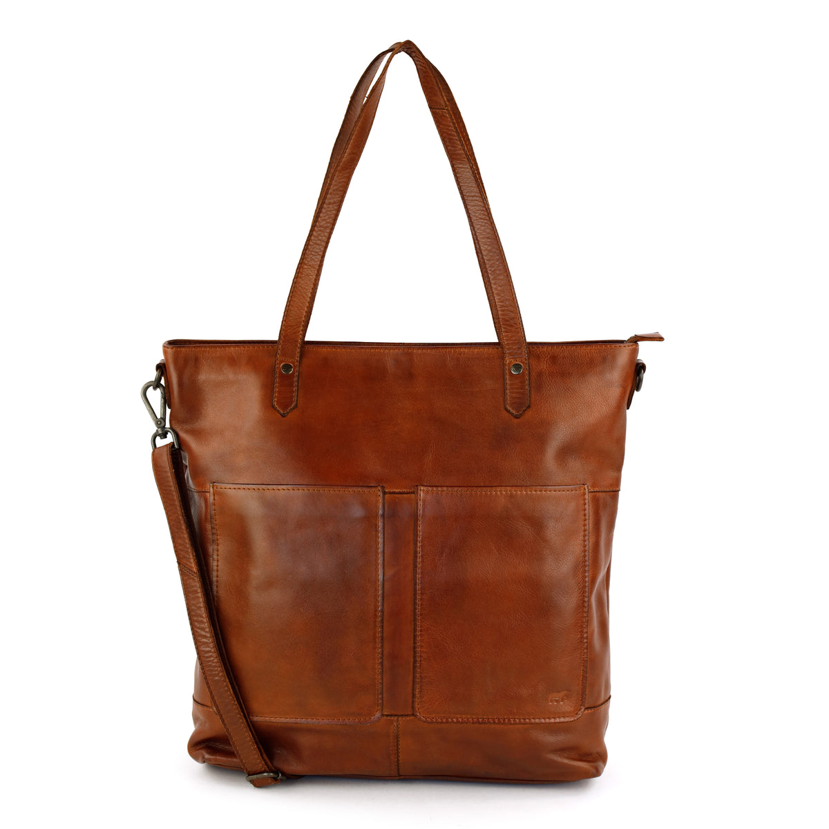 Geräumige Shopper-/Schultertasche mit Laptopfach – „Claire“ beige