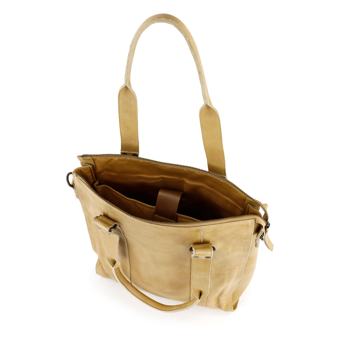 Hand-/Schultertasche mit Laptopfach – „Freya“ Beige