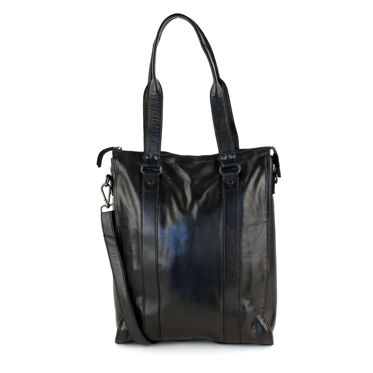 Hand-/Schultertasche mit Laptopfach – „Freya“ schwarz