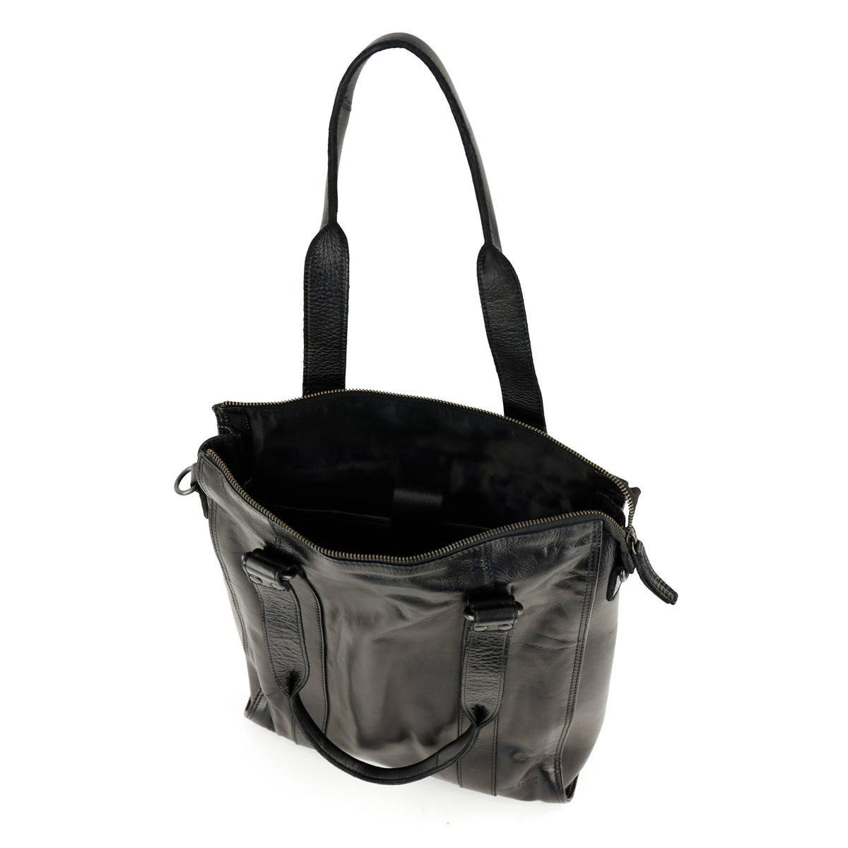 Hand-/Schultertasche mit Laptopfach – „Freya“ schwarz