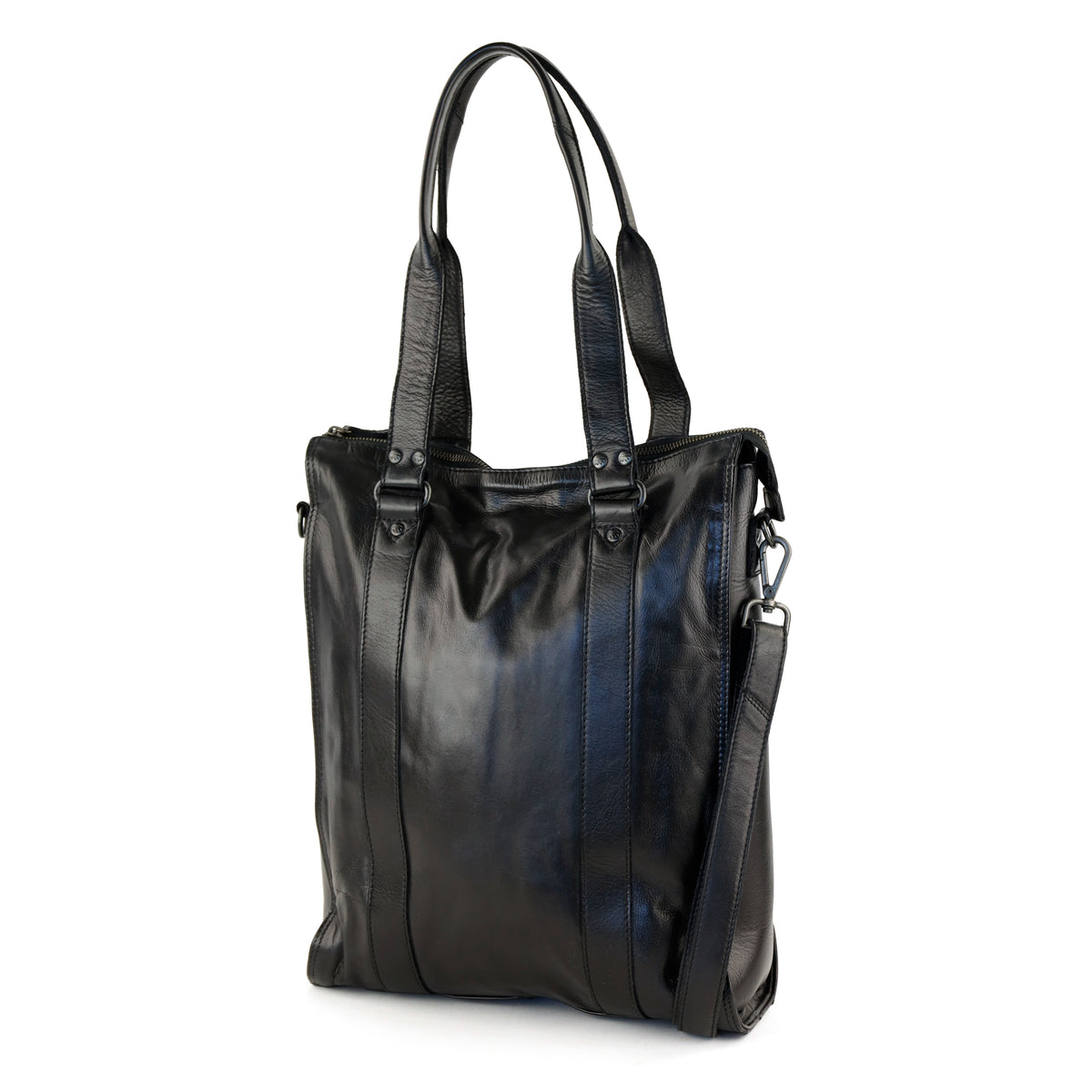 Hand-/Schultertasche mit Laptopfach – „Freya“ schwarz