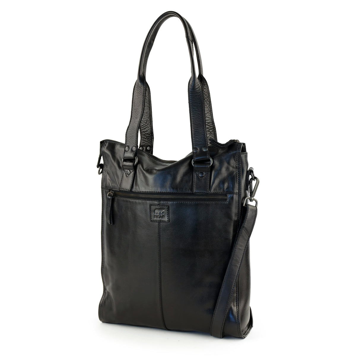 Hand-/Schultertasche mit Laptopfach – „Freya“ schwarz