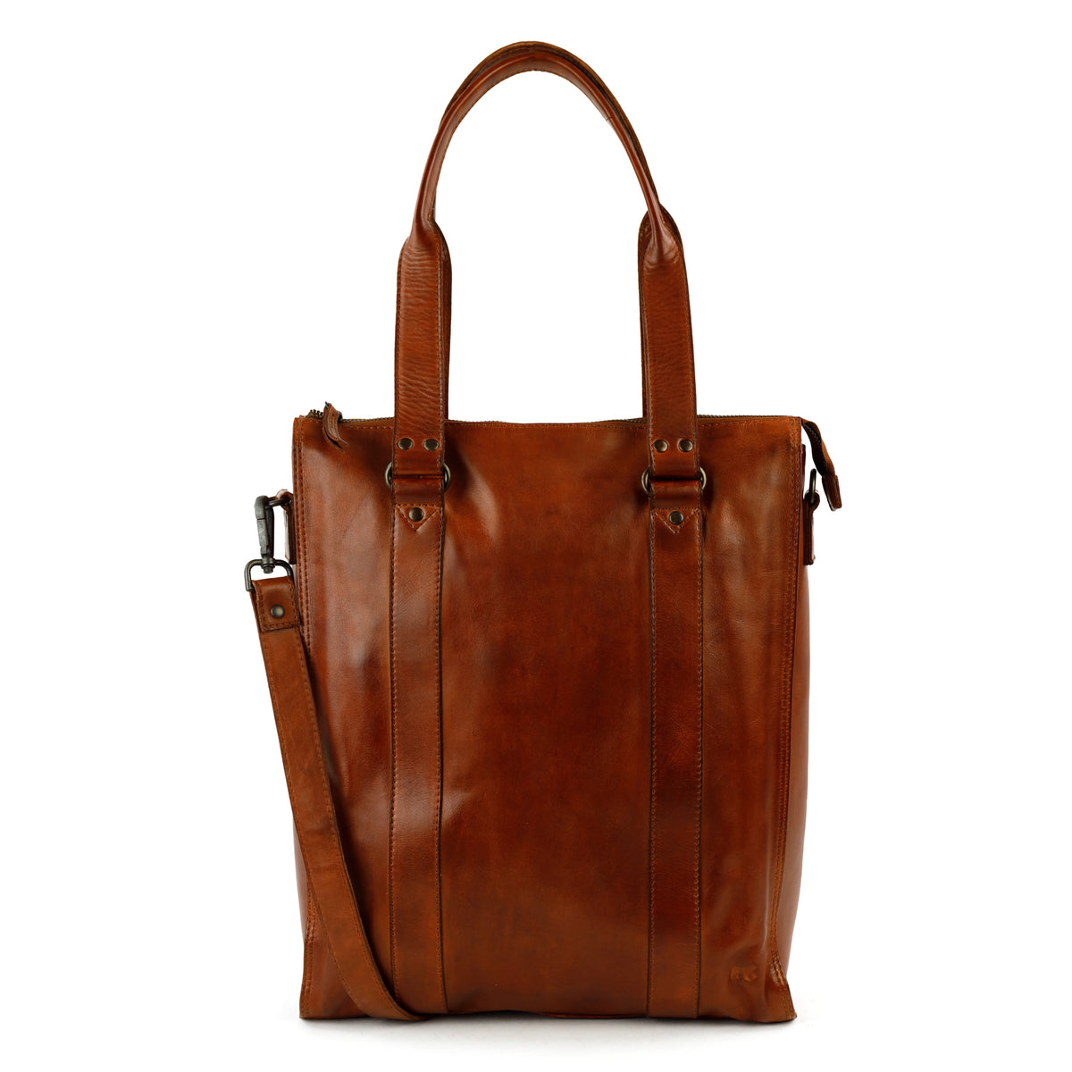 Hand-/Schultertasche mit Laptopfach – „Freya“ Cognac