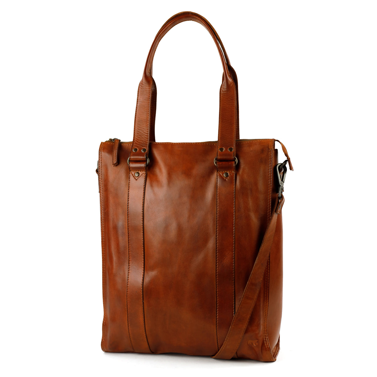 Hand-/Schultertasche mit Laptopfach – „Freya“ Cognac