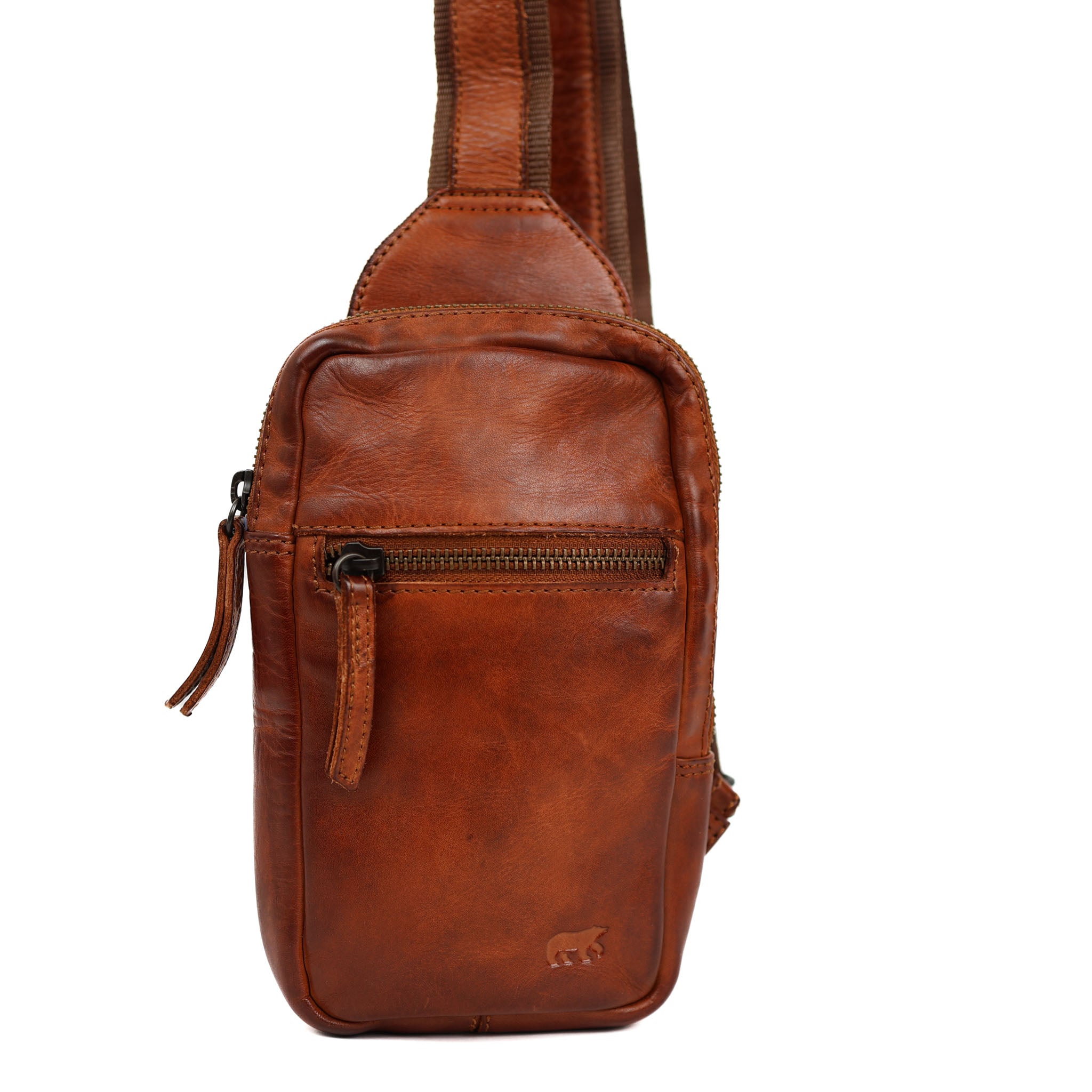 Kleine Crossbody Tasche 'Nikki' Cognac