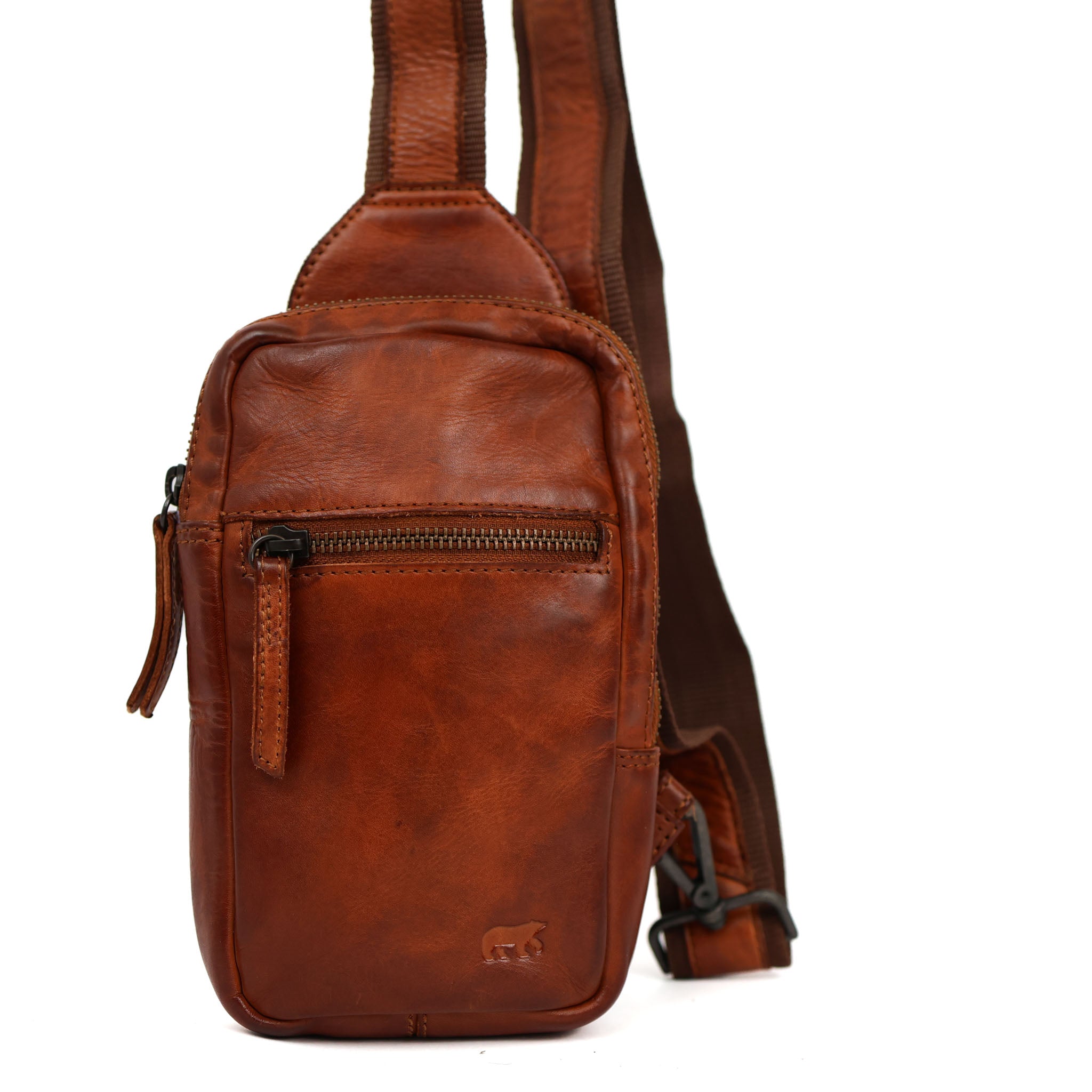 Kleine Crossbody Tasche 'Nikki' Cognac