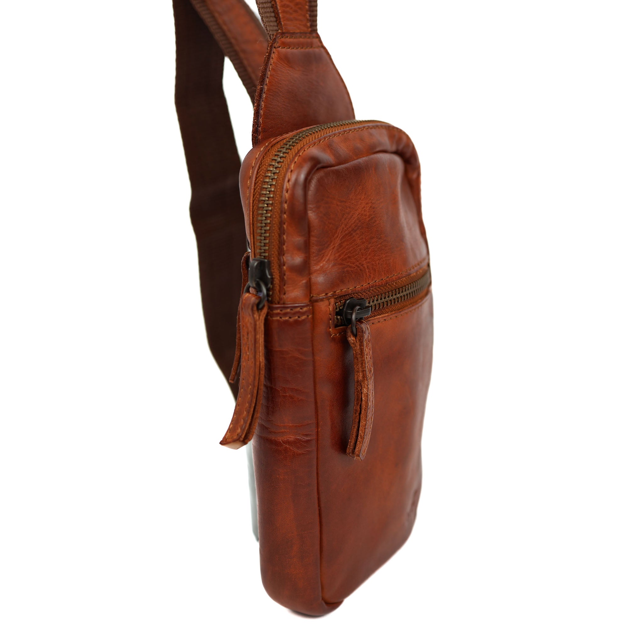 Kleine Crossbody Tasche 'Nikki' Cognac