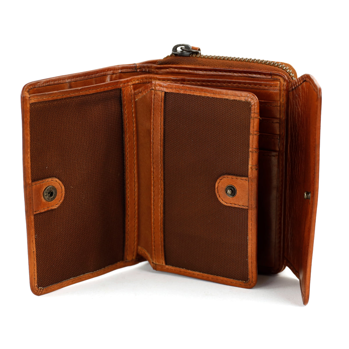 RFID Ritsportemonnee met overslag 'Alba' cognac