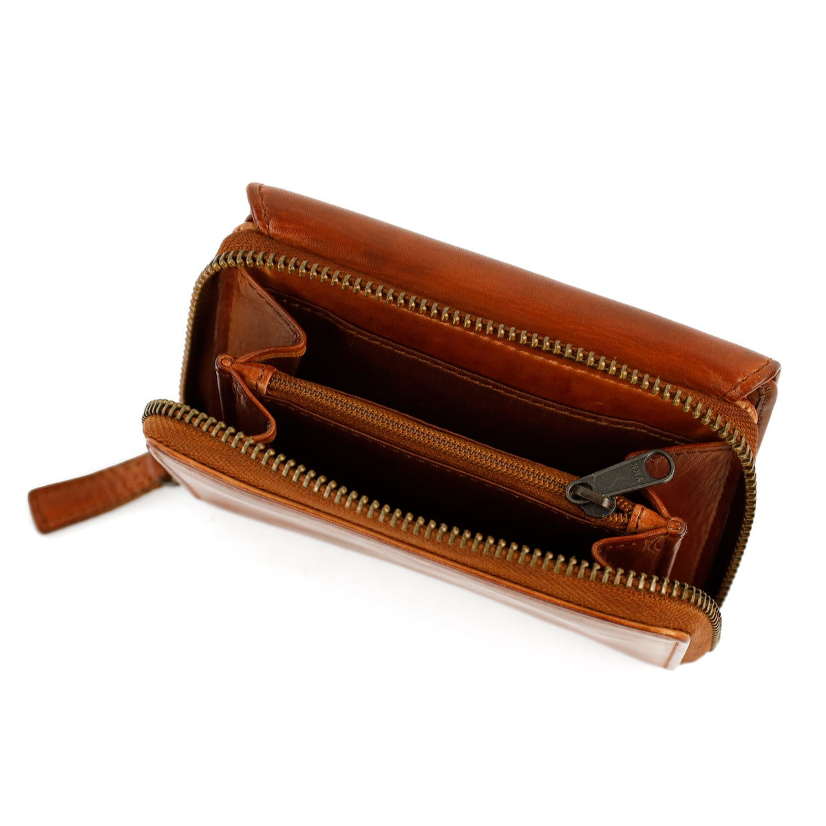 RFID Ritsportemonnee met overslag 'Alba' cognac