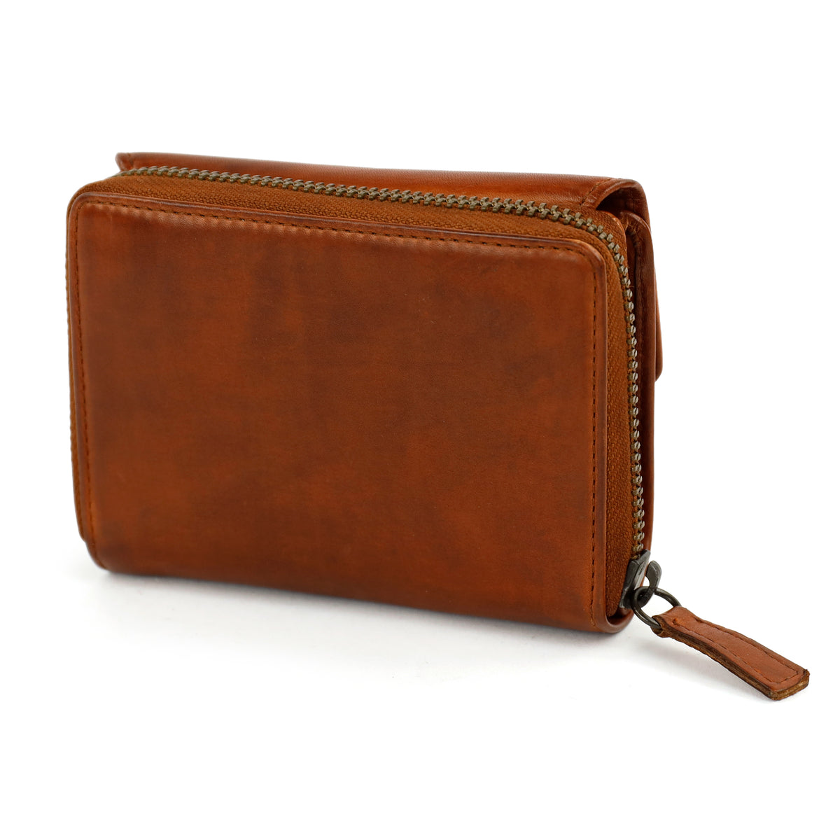 RFID Ritsportemonnee met overslag 'Alba' cognac