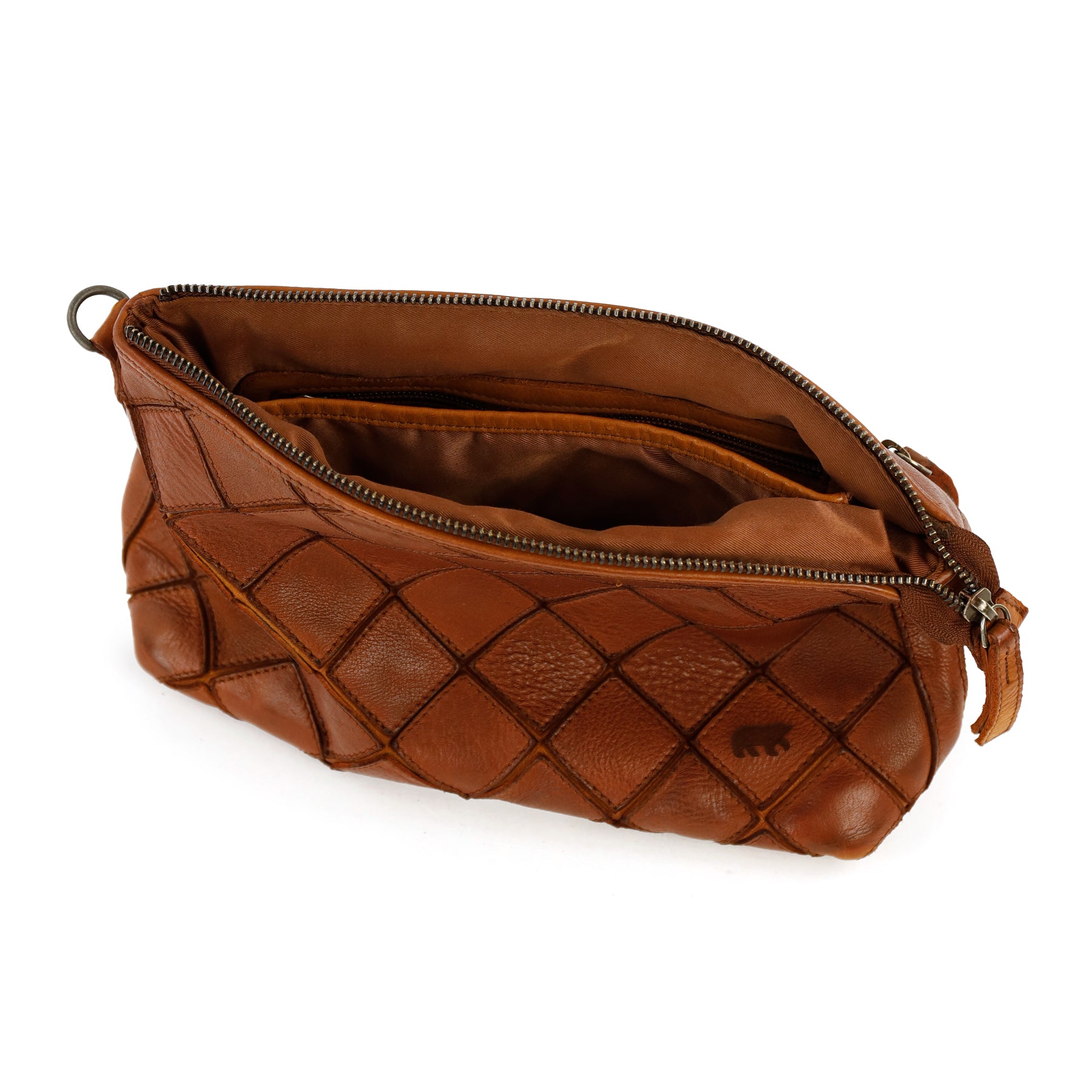 Patchwork Umhängetasche 'Louise' Cognac