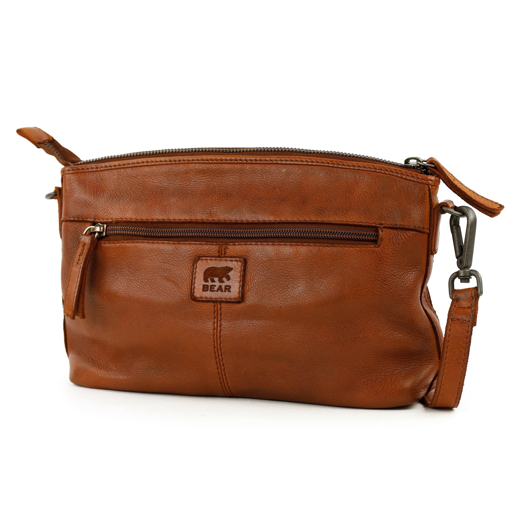 Patchwork Umhängetasche 'Louise' Cognac