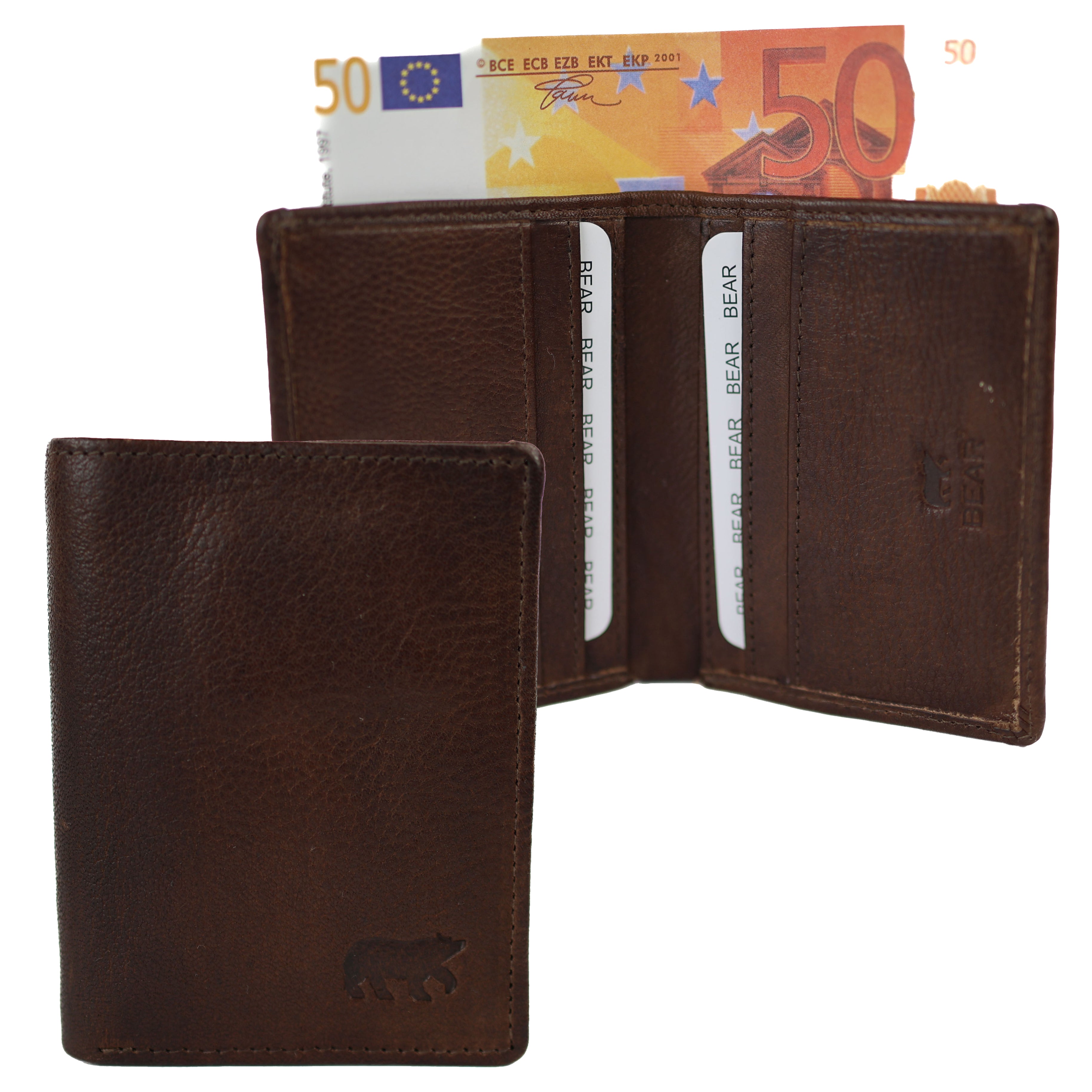 Kartenhalter mit Geldscheinfach 'Cas' Dunkelbraun