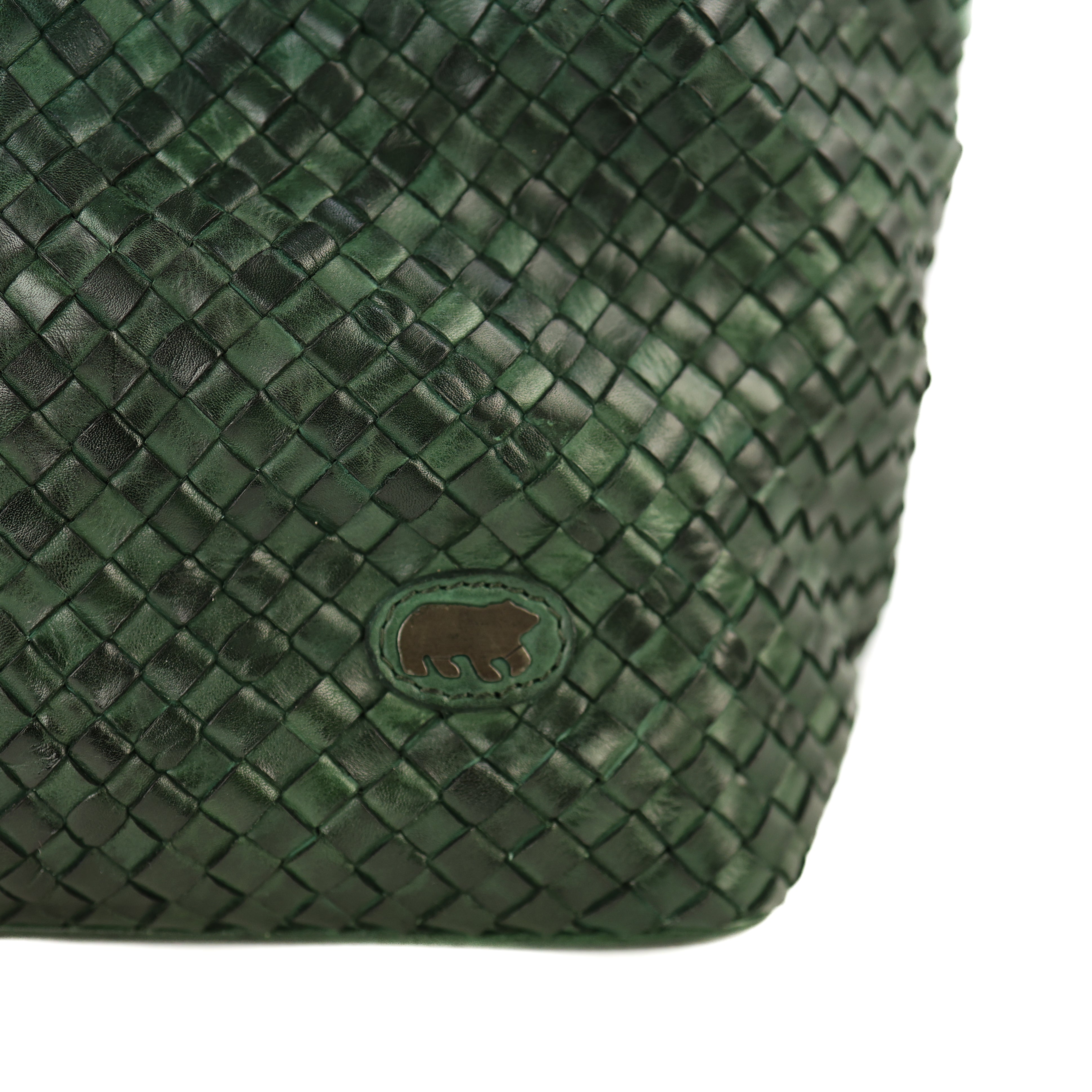 Geflochtene Hand-/Umhängetasche 'Franca' Grün