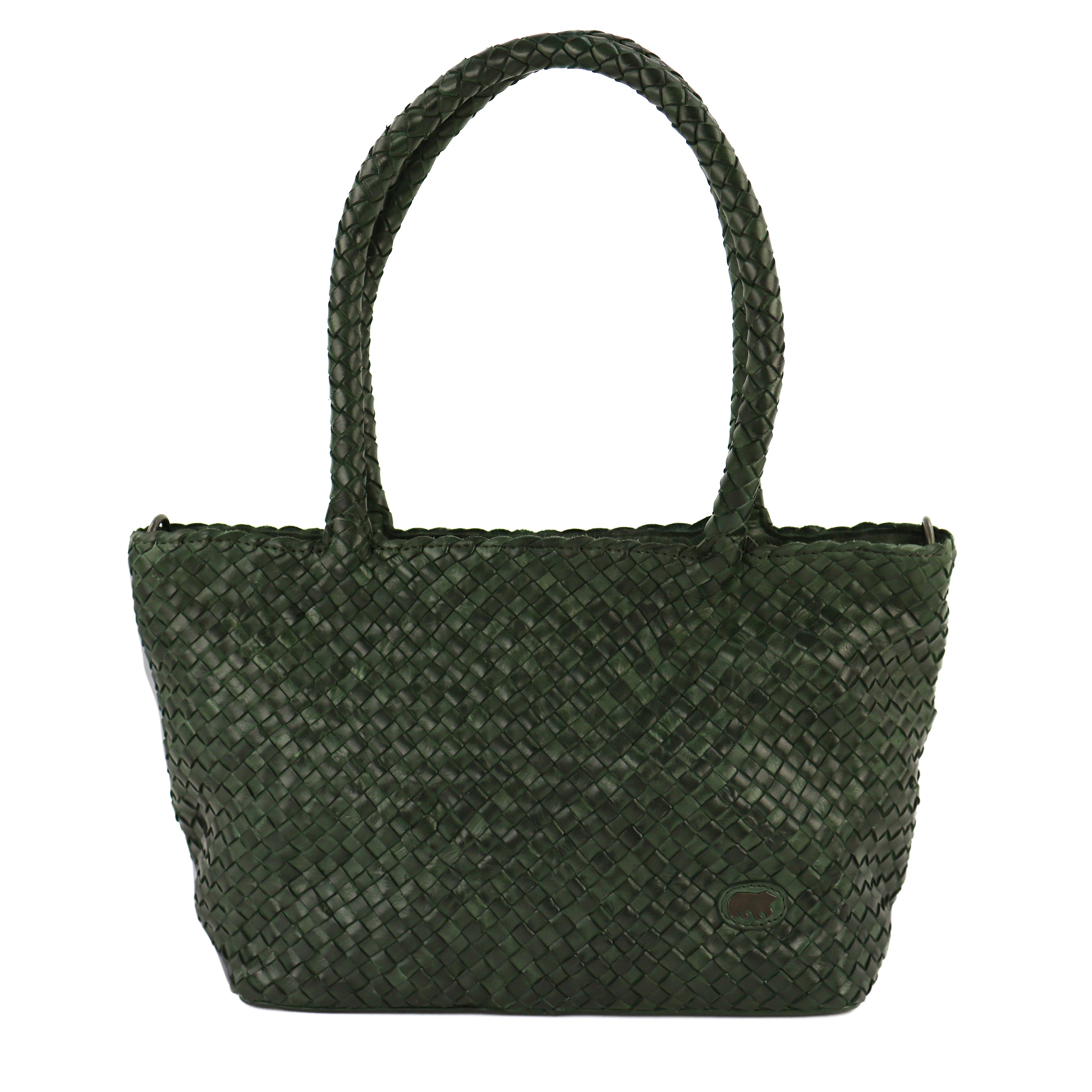 Geflochtene Hand-/Umhängetasche 'Franca' Grün
