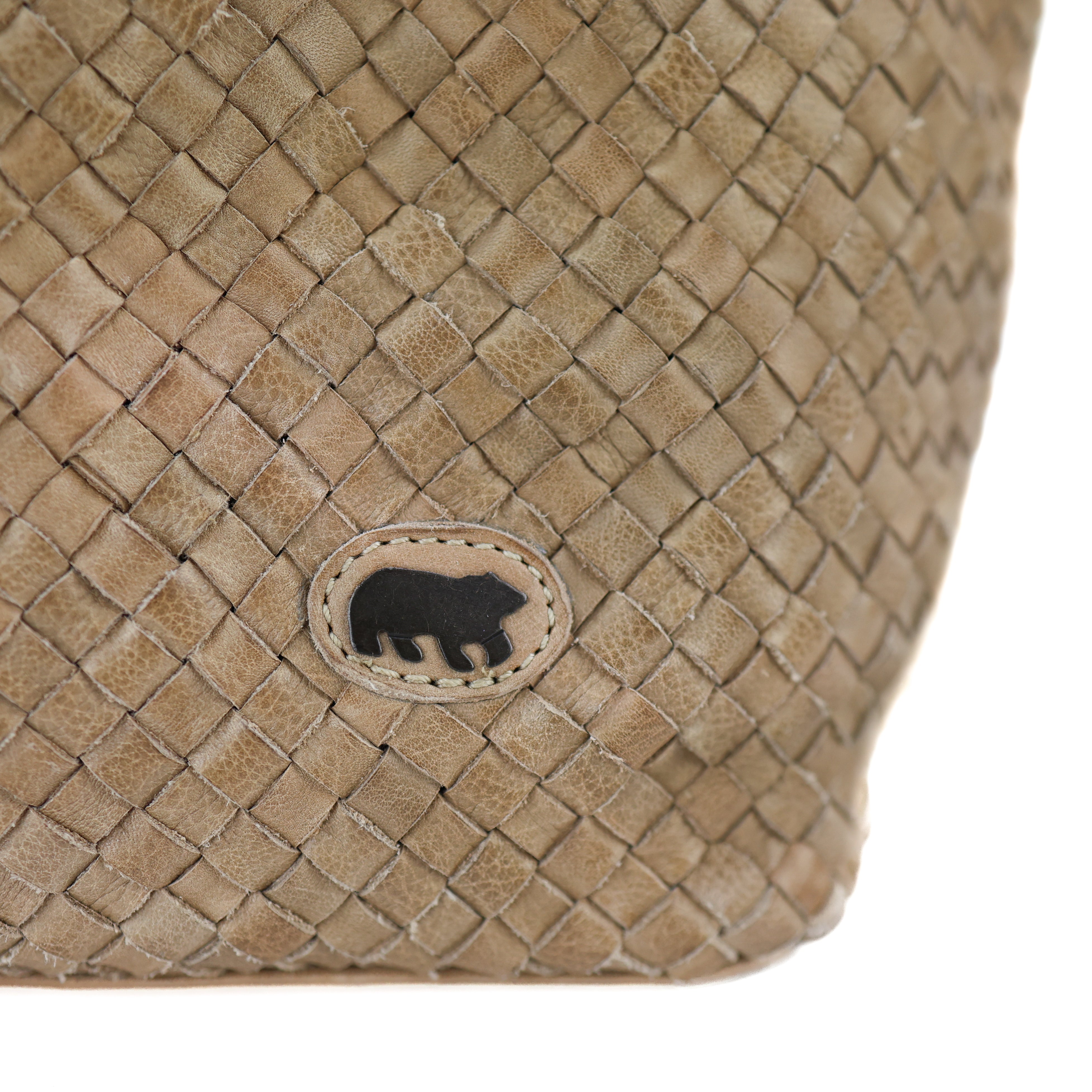 Geflochtene Hand-/Umhängetasche 'Franca' Beige