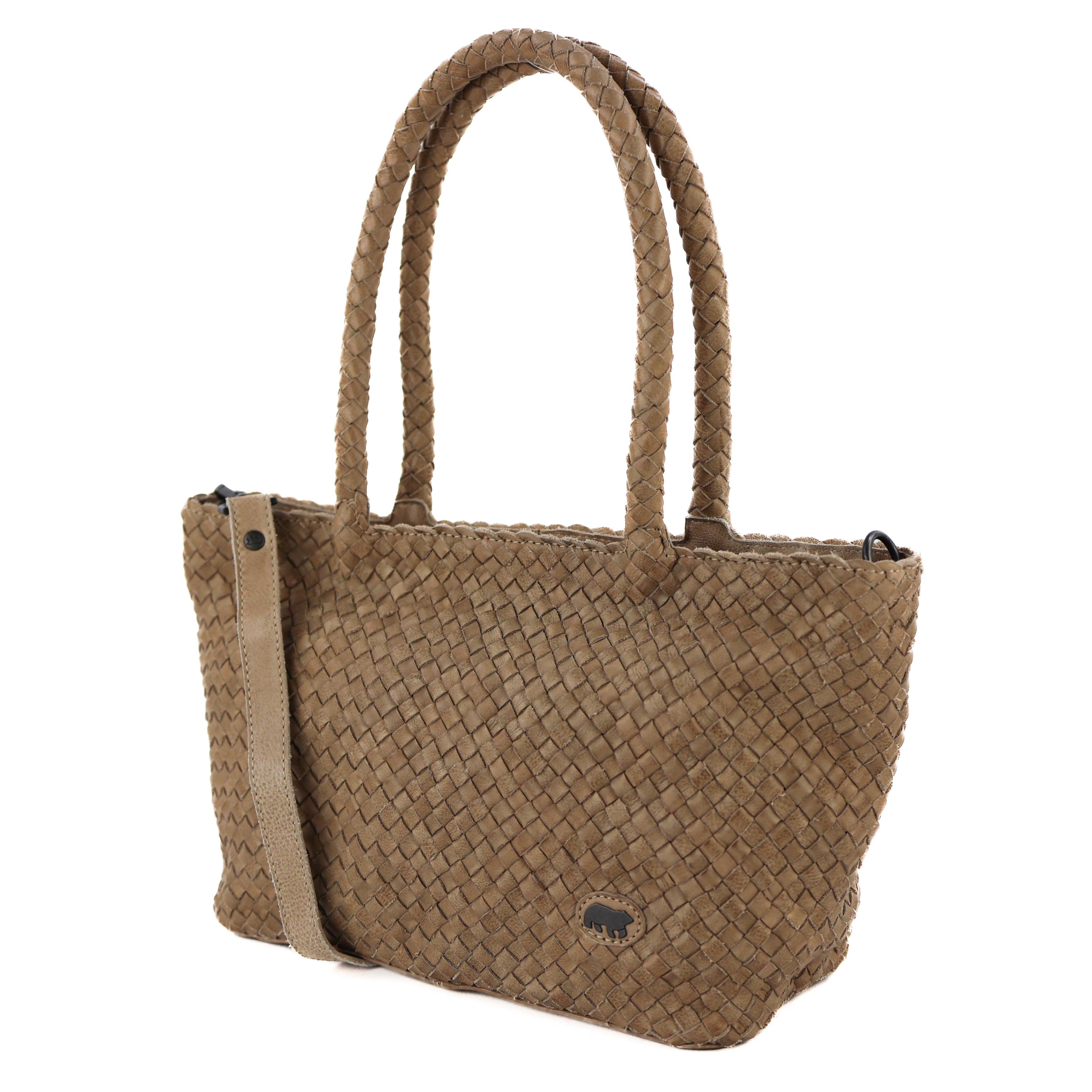 Geflochtene Hand-/Umhängetasche 'Franca' Beige