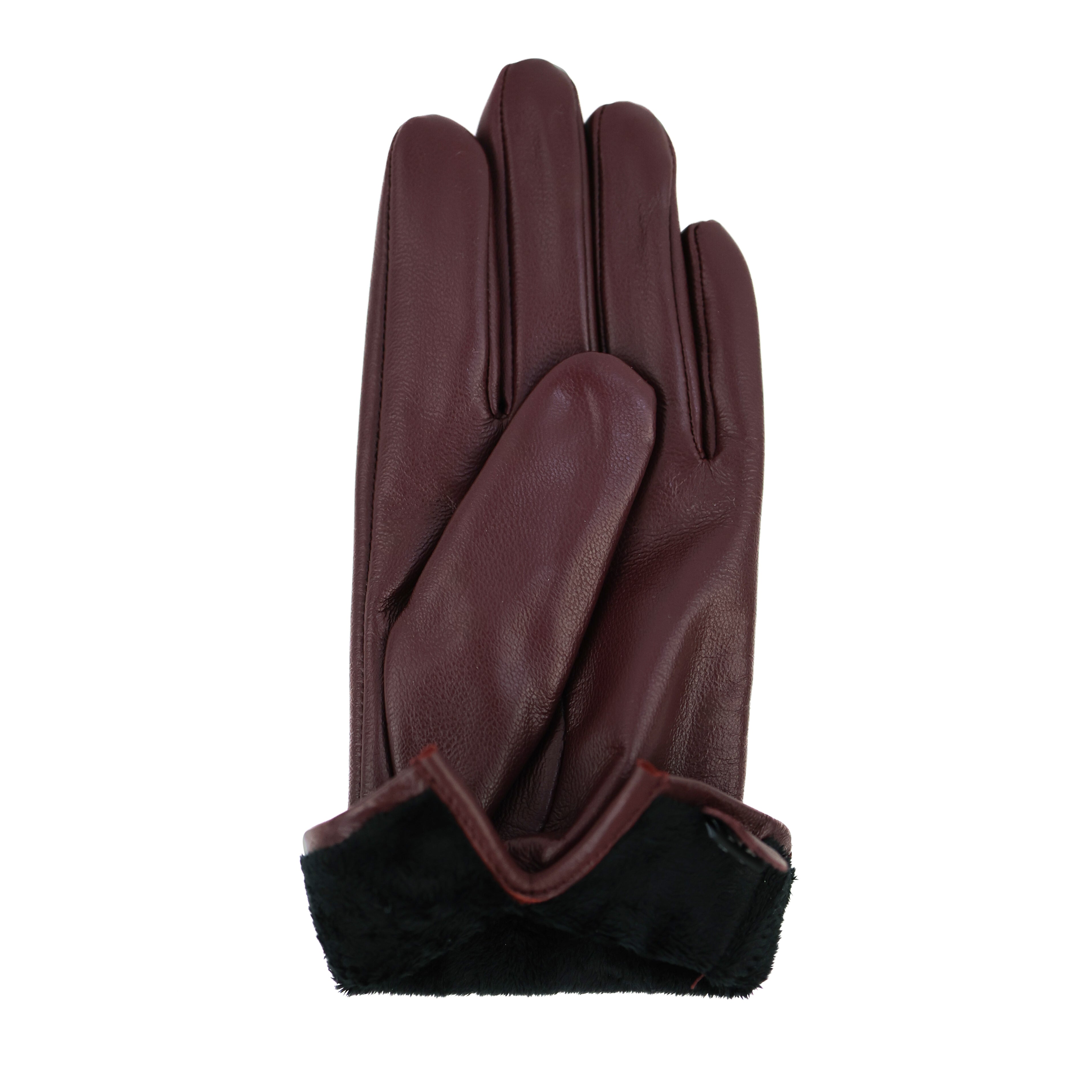 Damen Lederhandschuhe 'Claudia' Burgunderrot