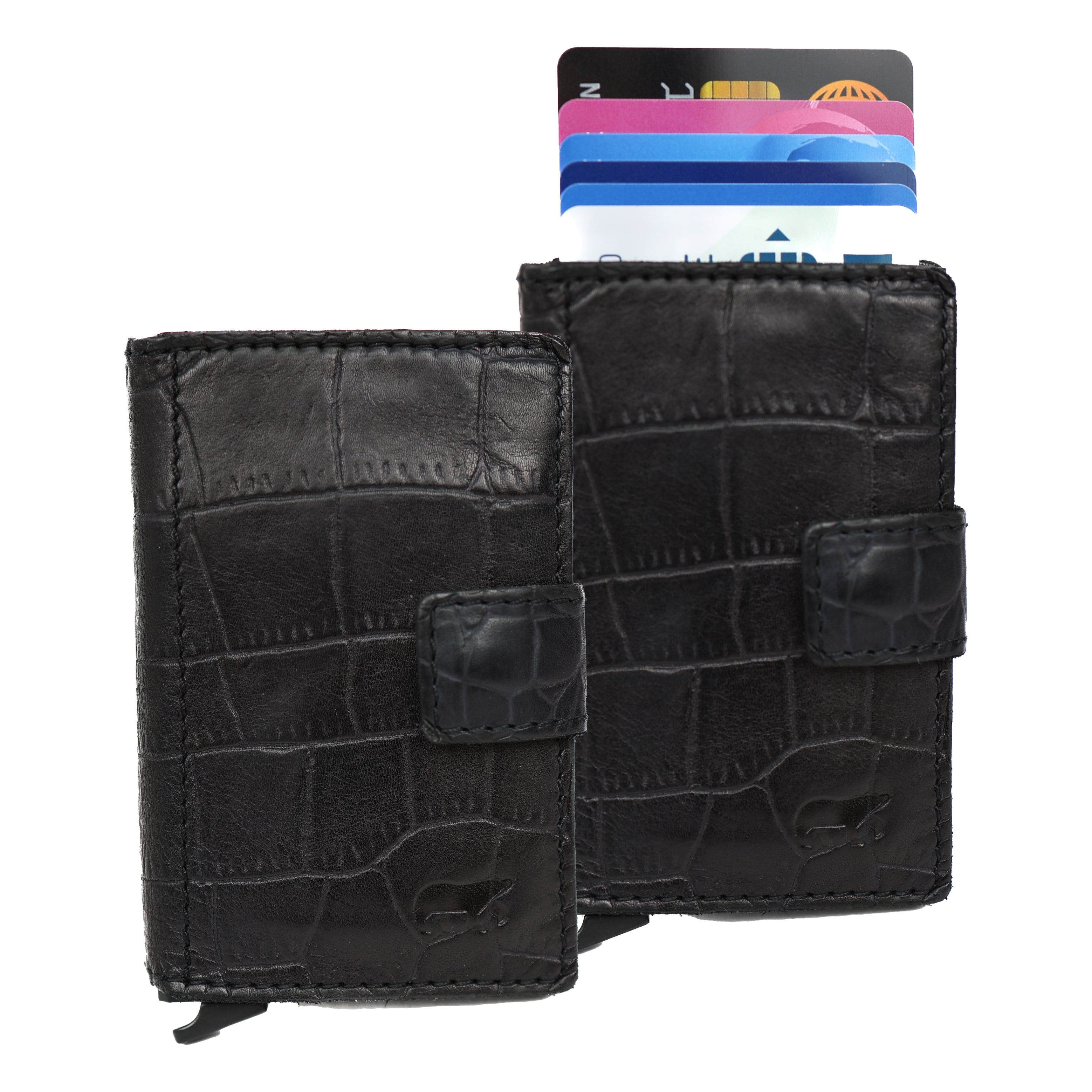 Kartenhalter 'Pip'  Croco Schwarz
