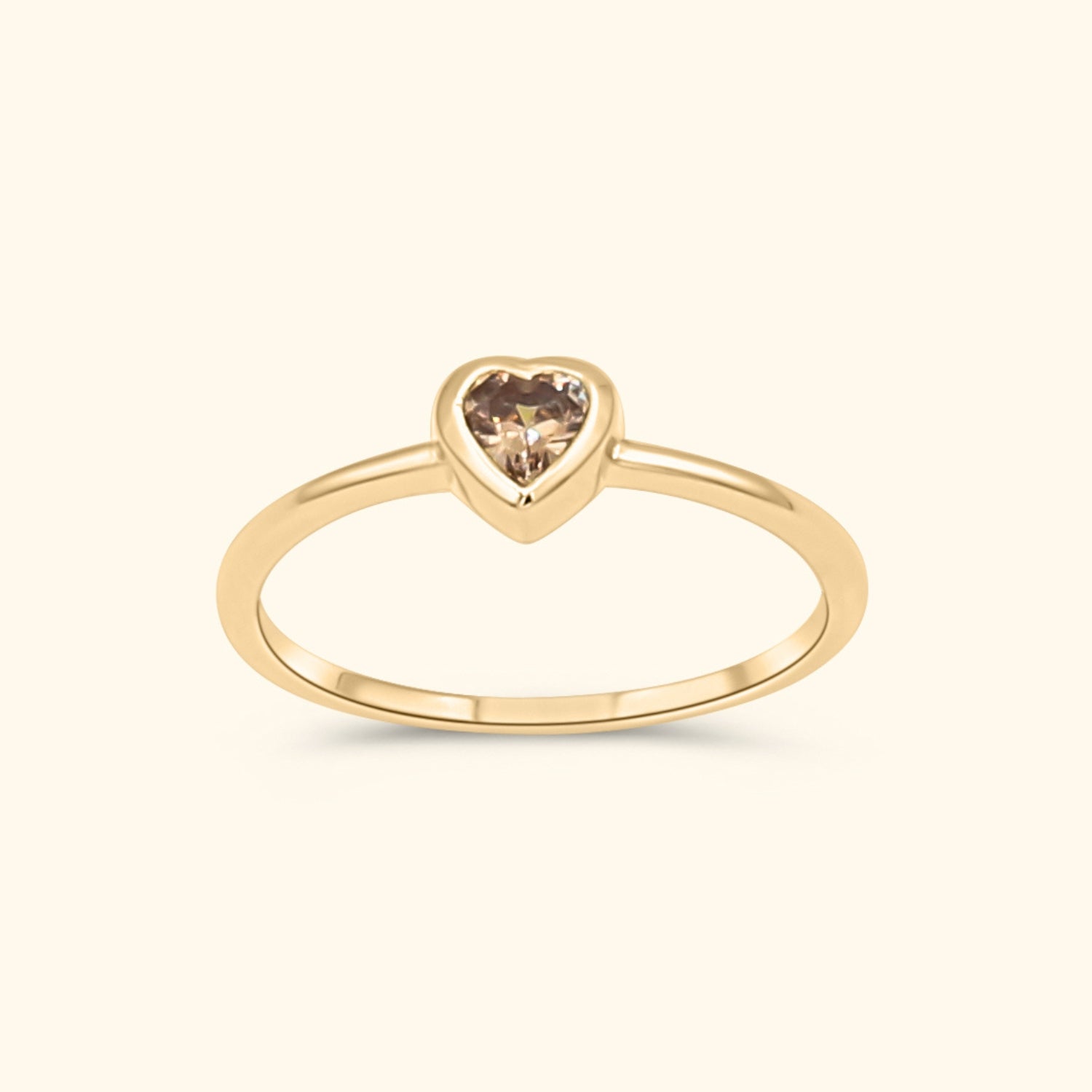 Megan Champagne Heart Ring