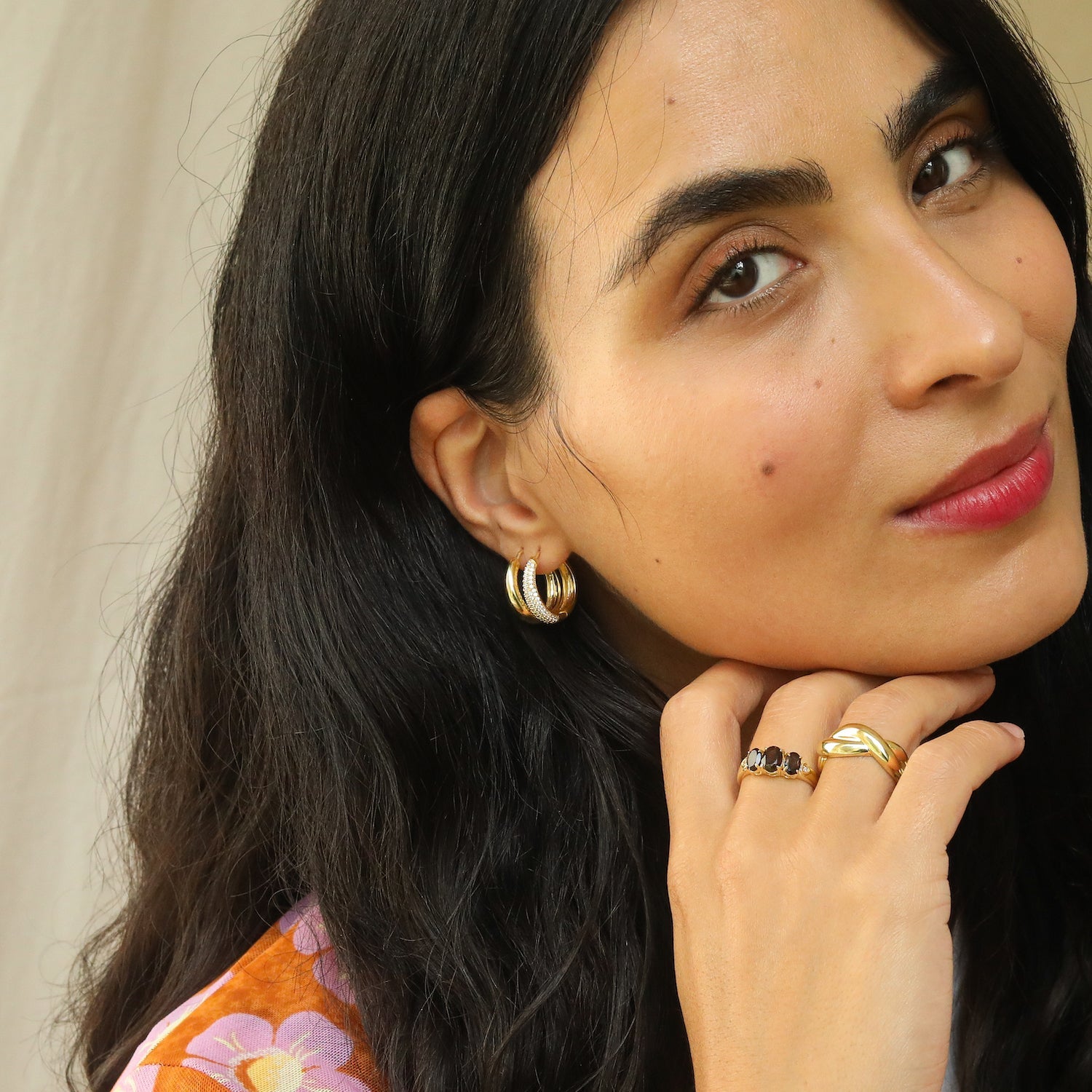 Hailey Pavé Hoops