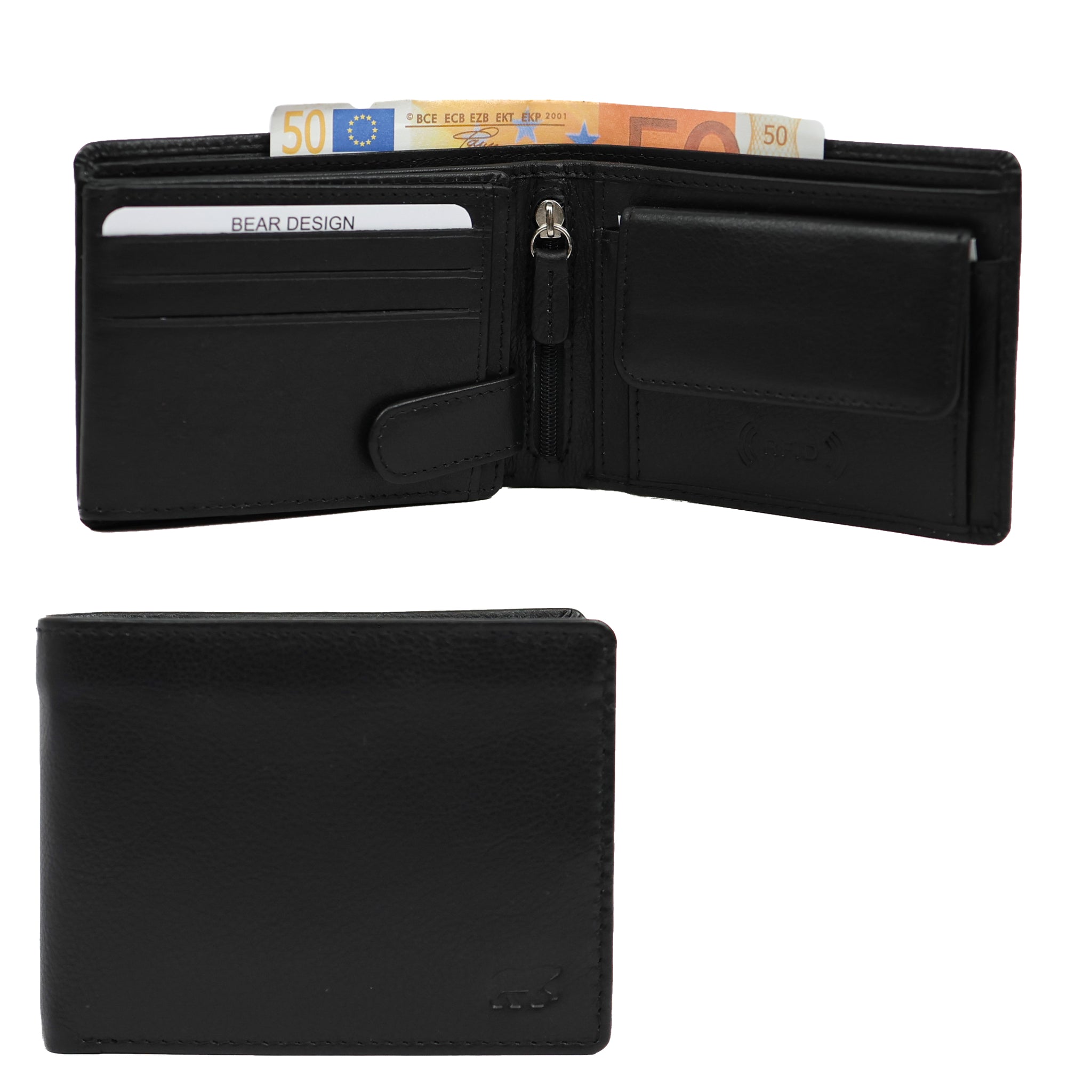 Geldbörse Billfold 'Joost' schwarz 