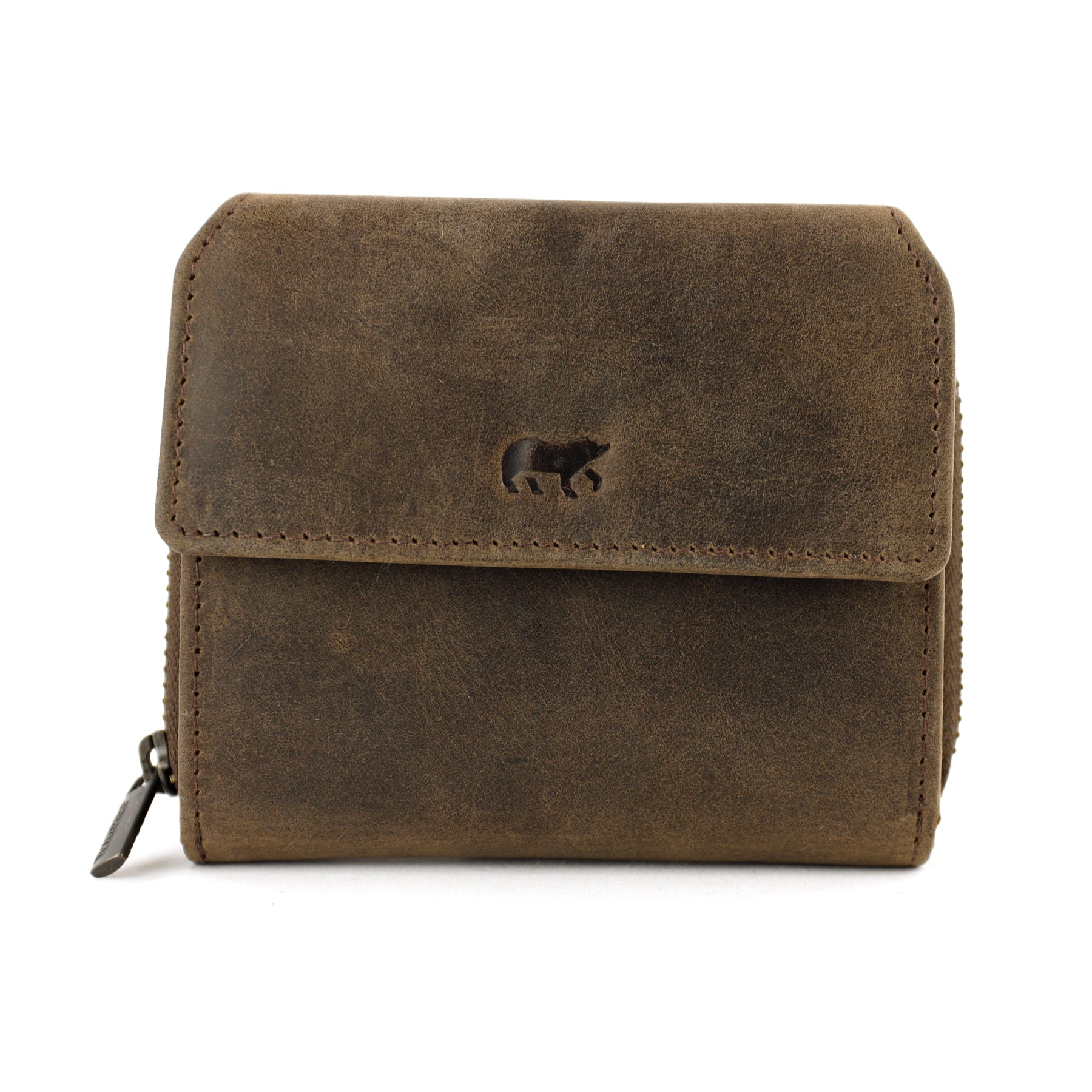 Geldbörse mit Reißverschluss 'Britt' Braun