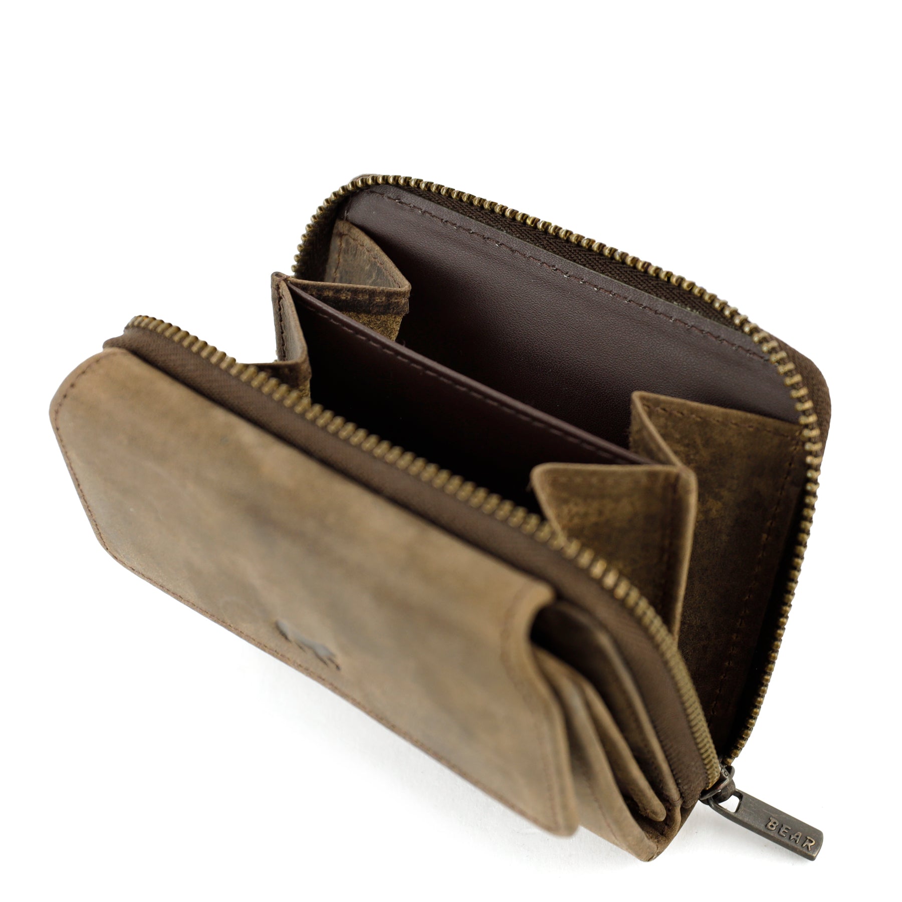 Geldbörse mit Reißverschluss 'Britt' Braun