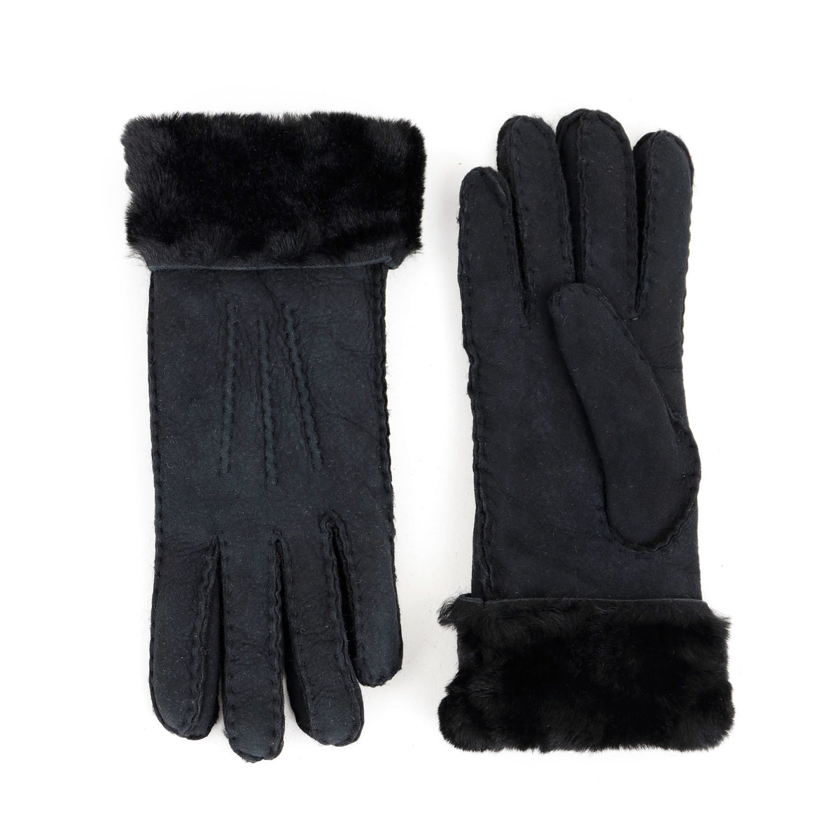 Damen Schafwoll-Handschuhe 'Elise' schwarz