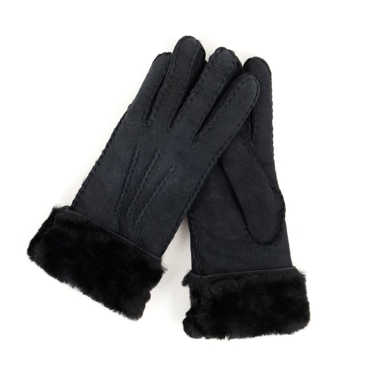 Damen Schafwoll-Handschuhe 'Elise' schwarz