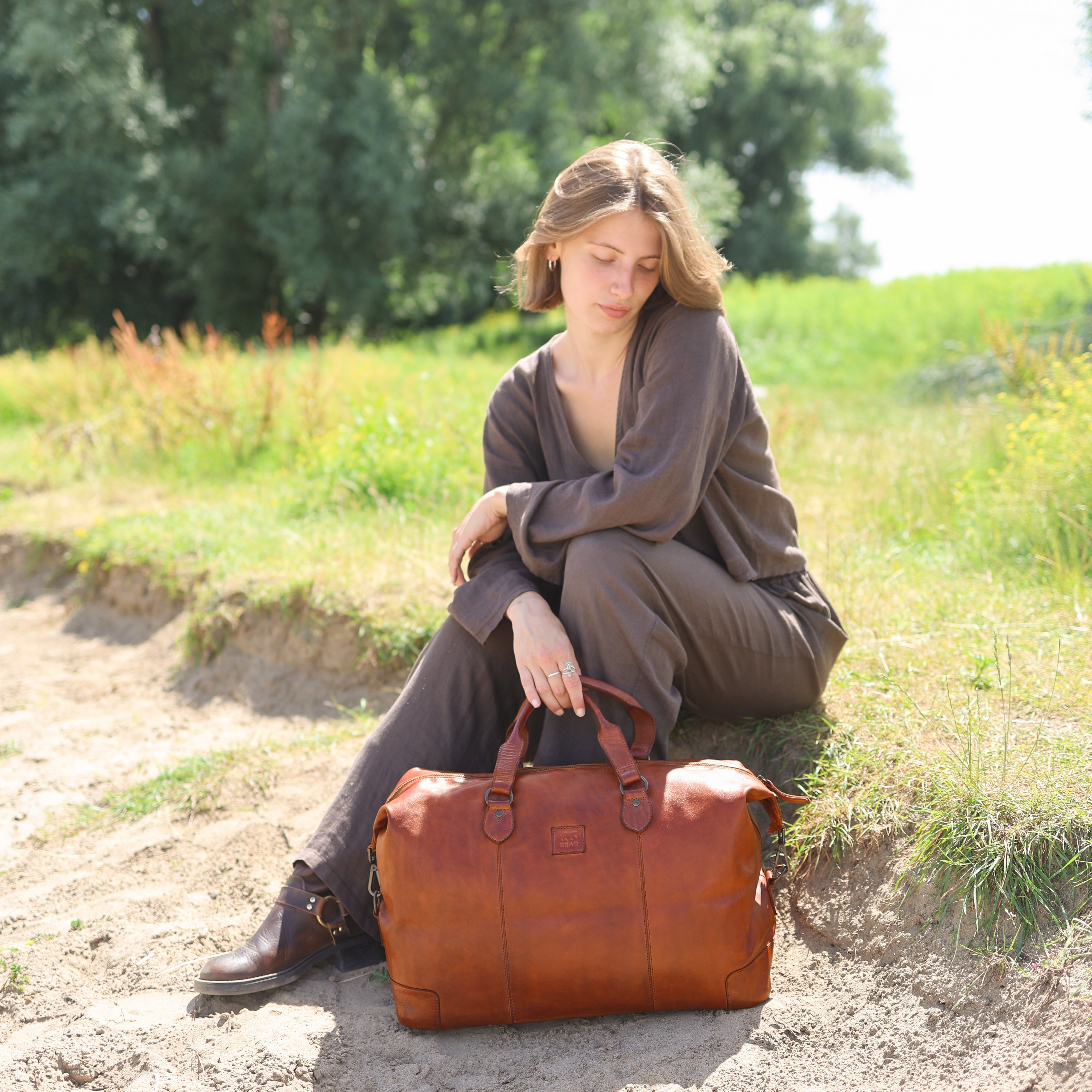 Wochenendtasche 'Sam' Cognac