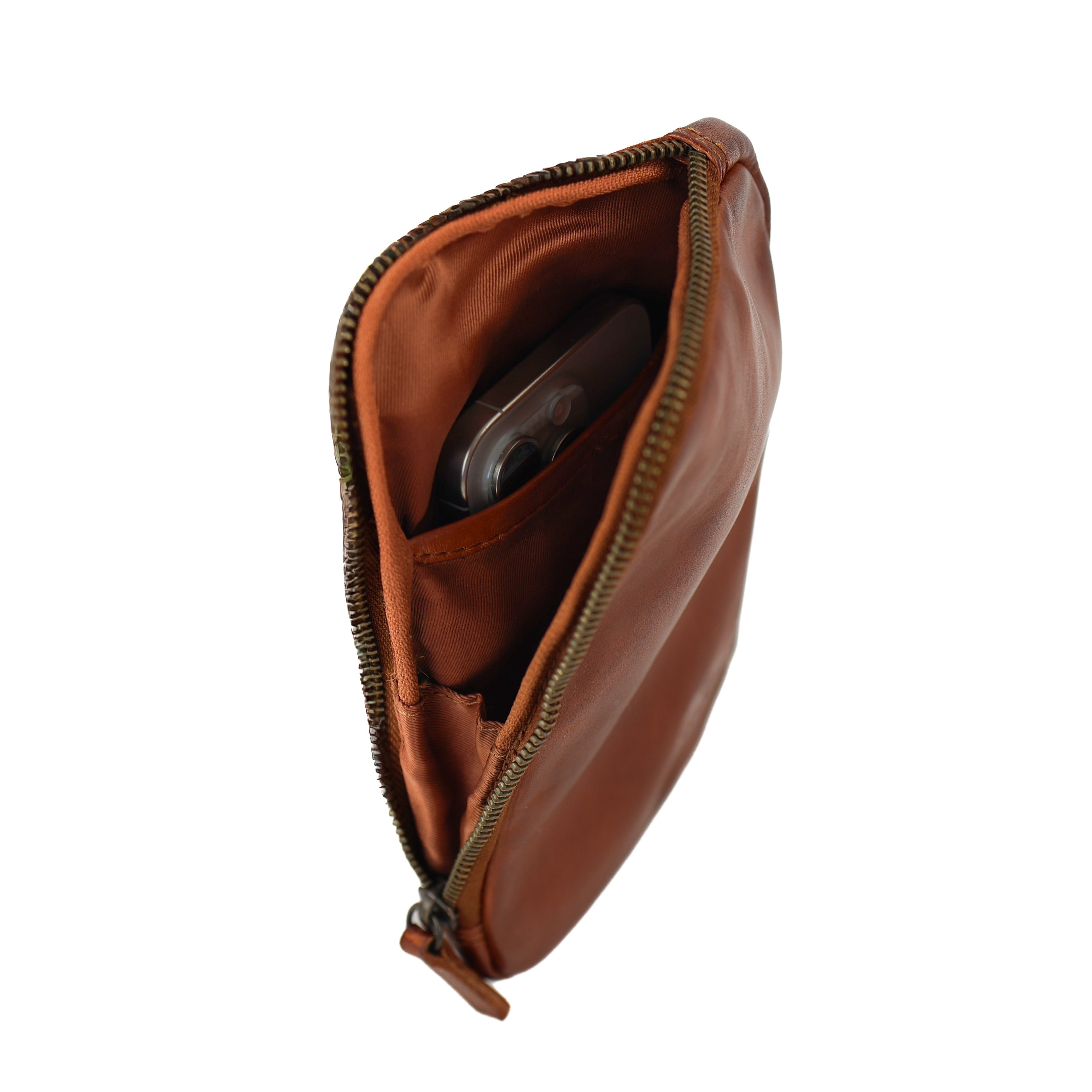 Handy-/Umhängetasche 'Camille' Cognac