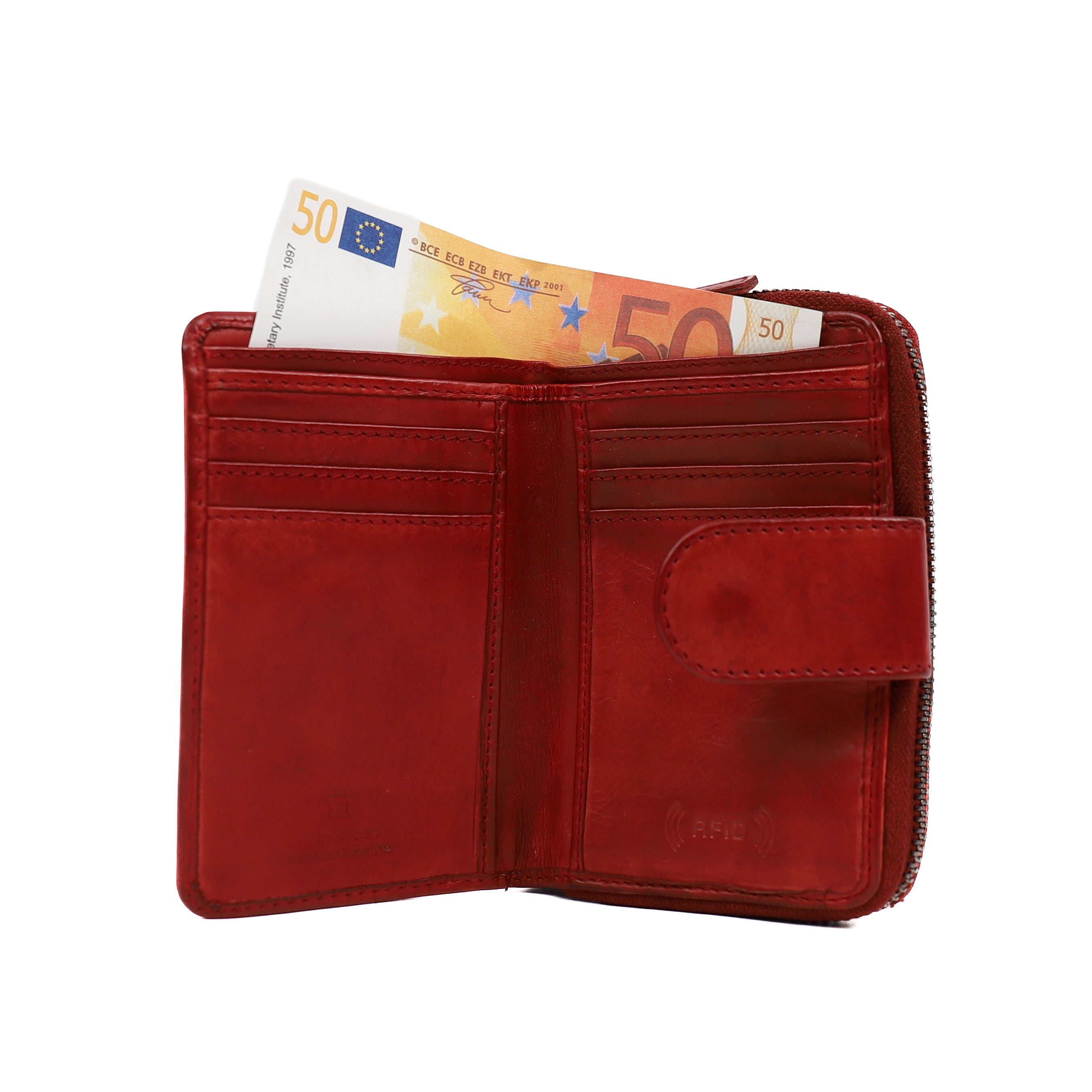 Reißverschluss-Geldbörse 'Loet' rot - CL 13550