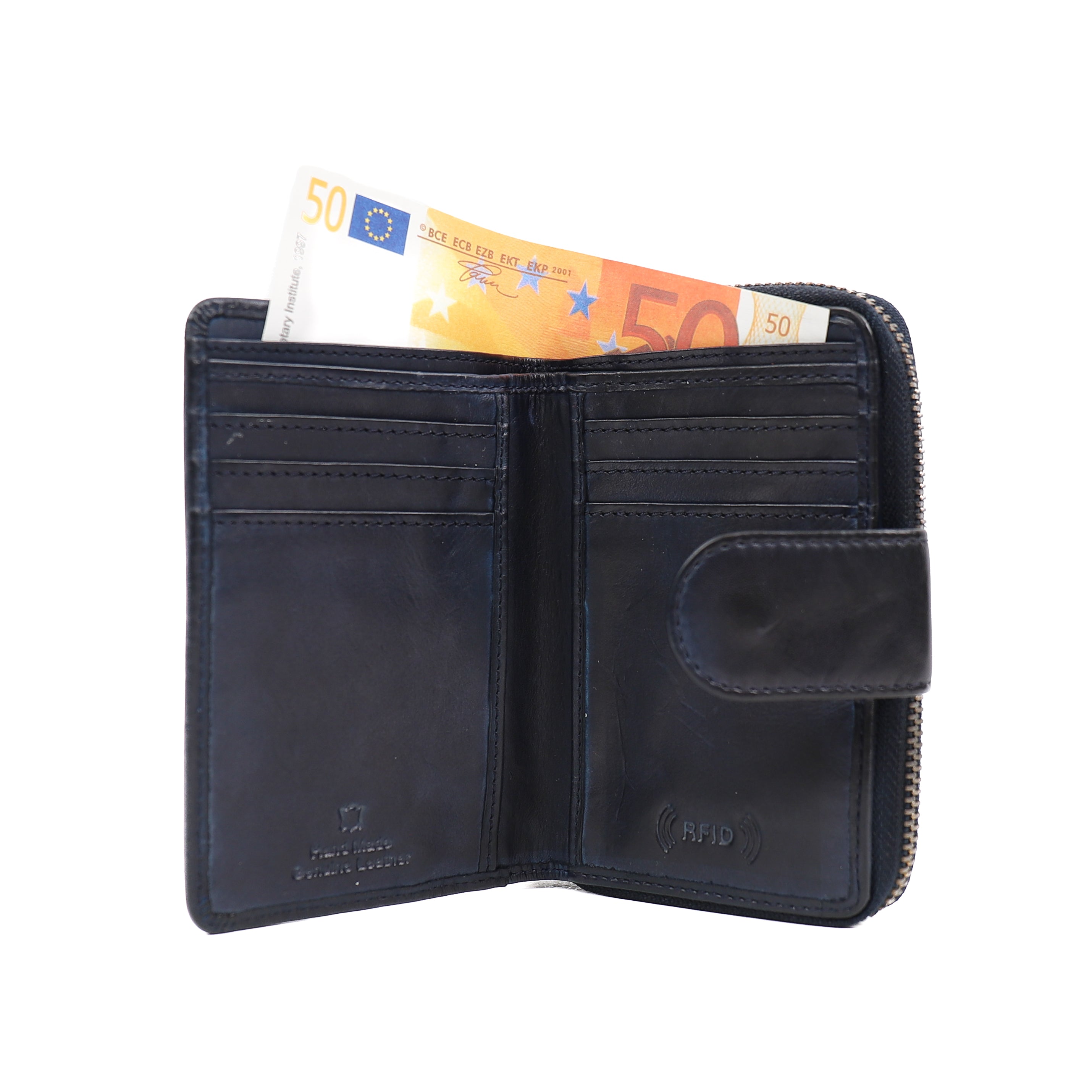 Reißverschluss-Geldbörse 'Loet' dunkelblau - CL 13550