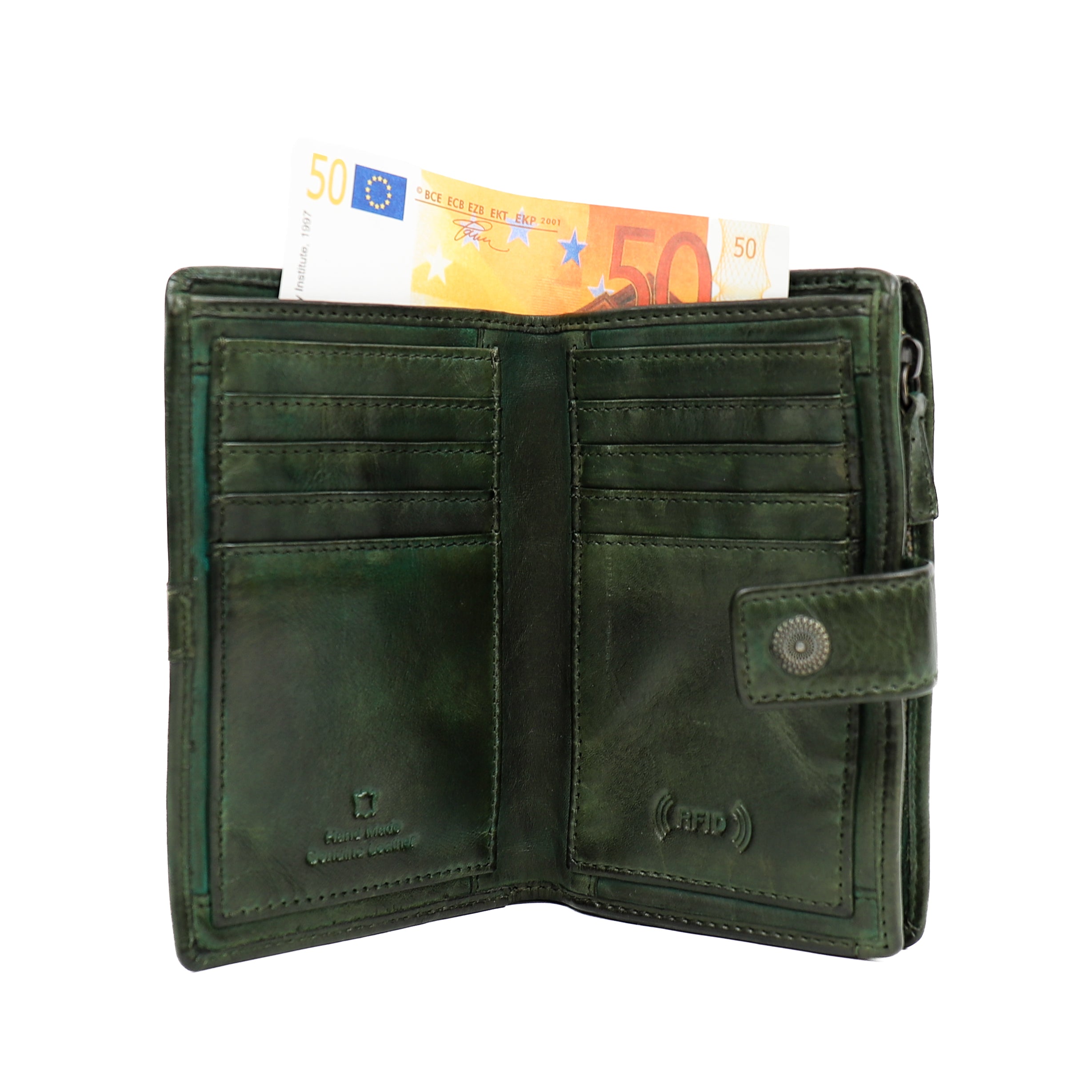 Geldbörse 'Sanne' mit grünen Nieten - CL 15087