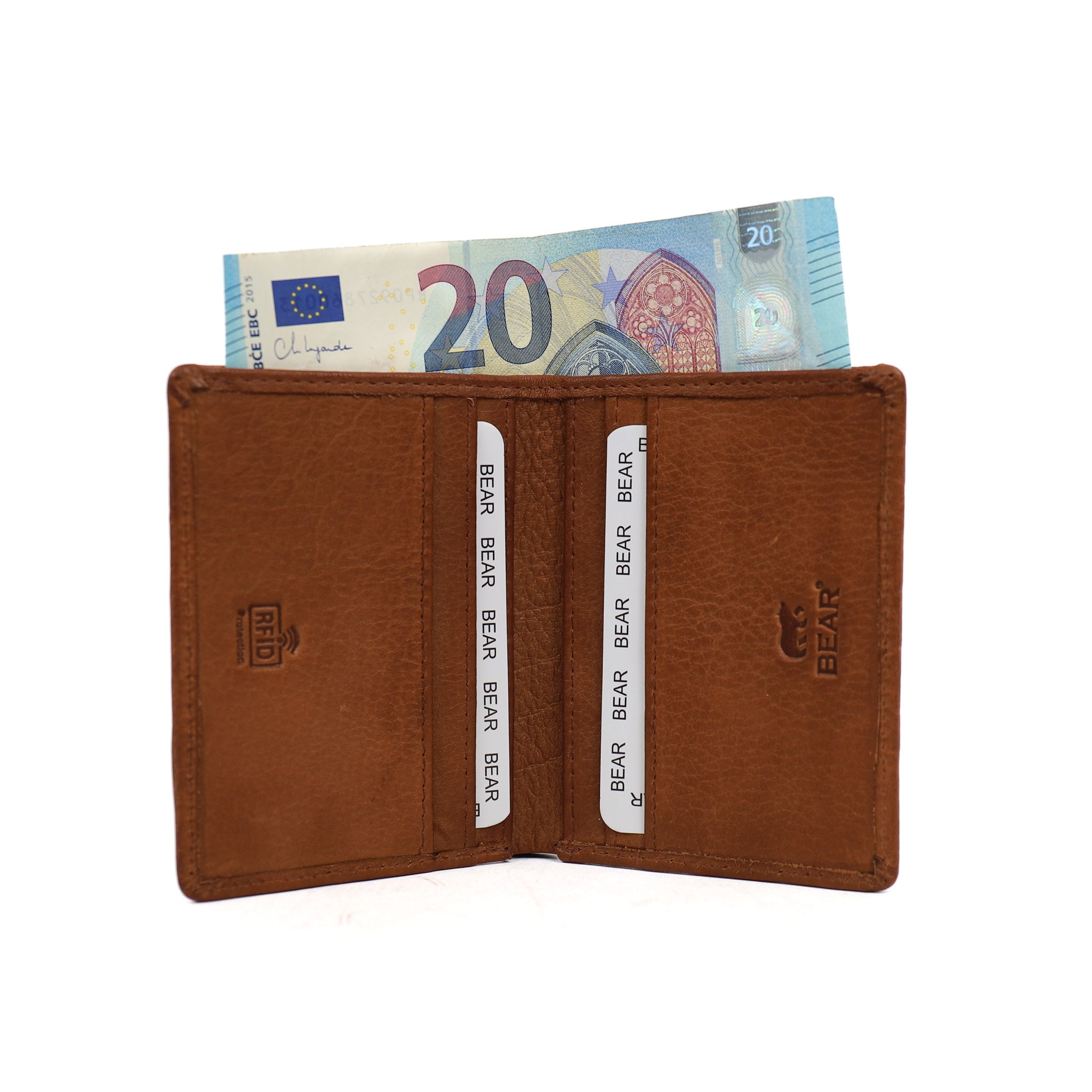 Kartenhalter mit Geldscheinfach 'Cas' Cognac