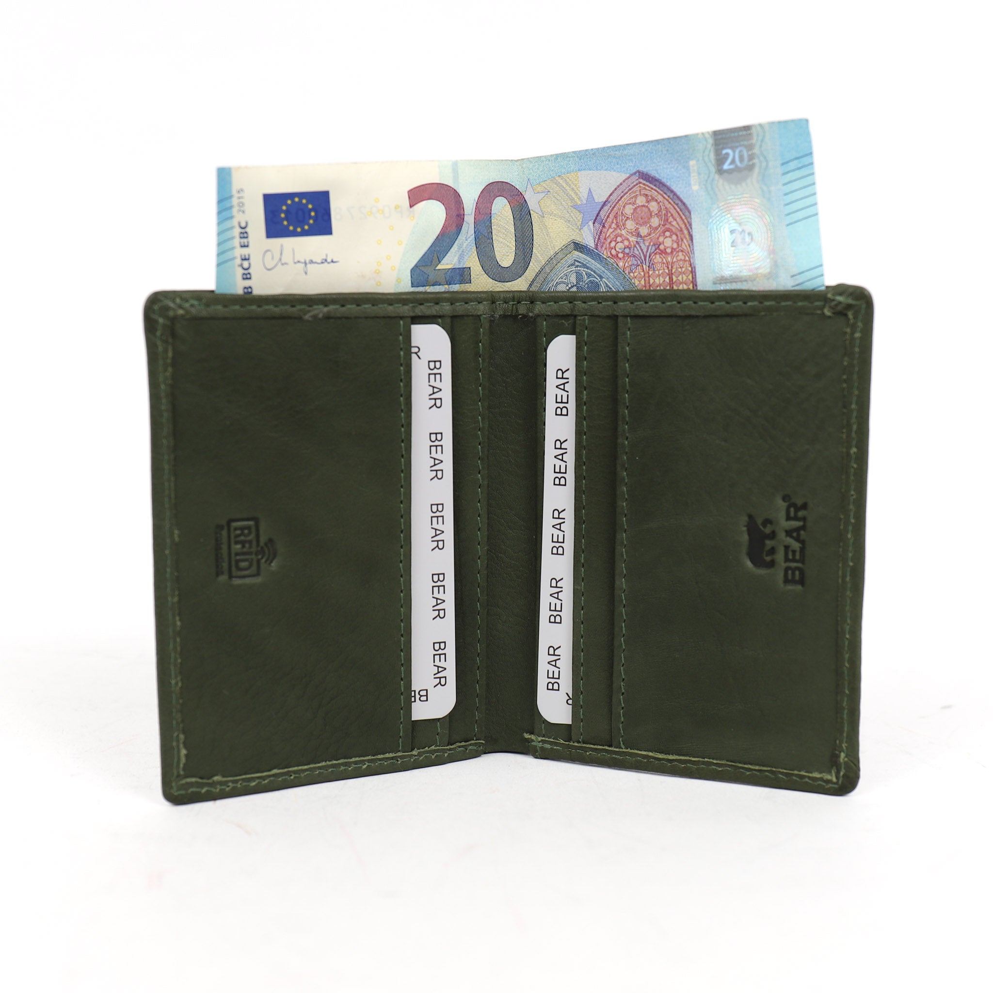 Kartenhalter mit Geldscheinfach 'Cas' Grün