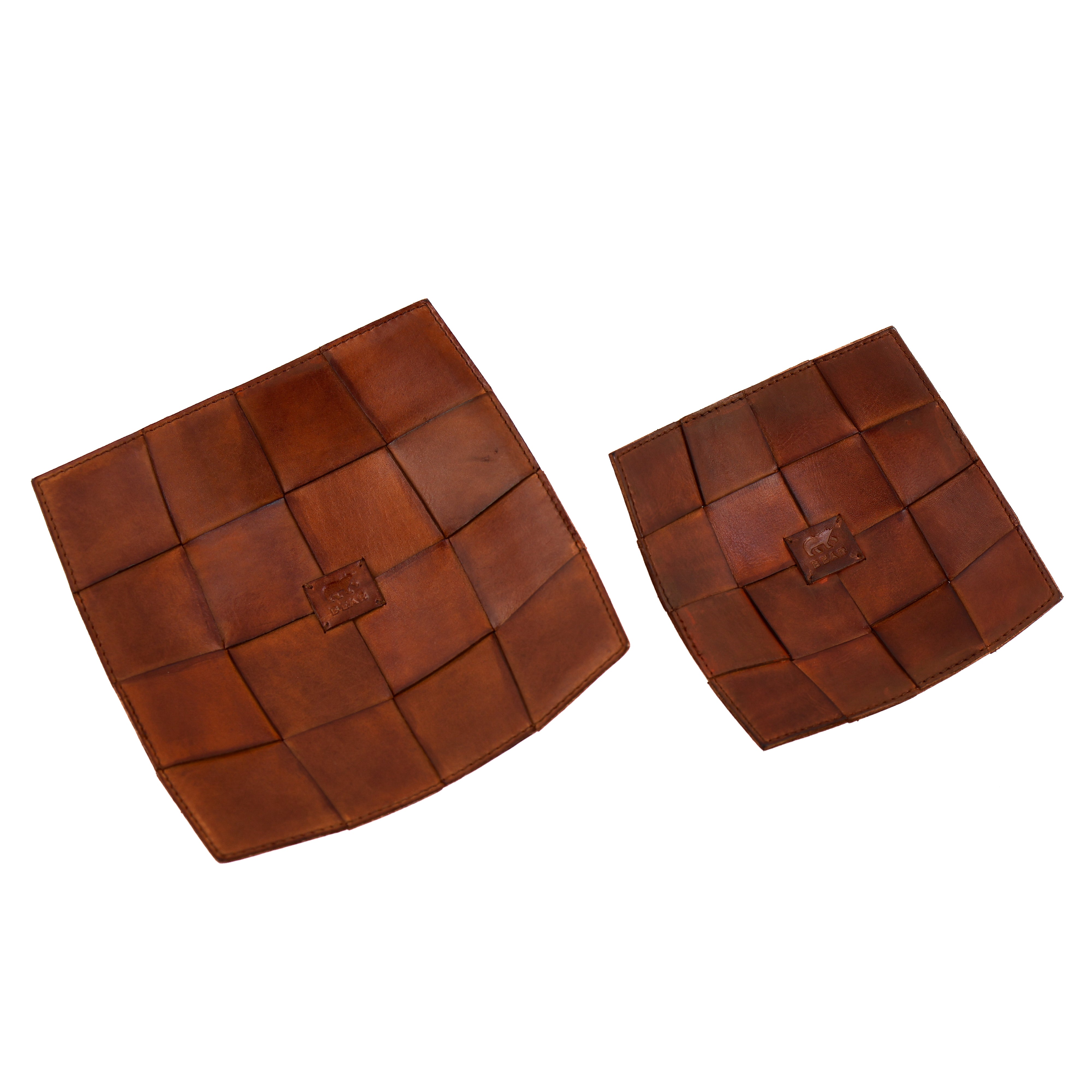 Leder Dekoratives Tablett/Präsentationsschale 'Isabel' Cognac