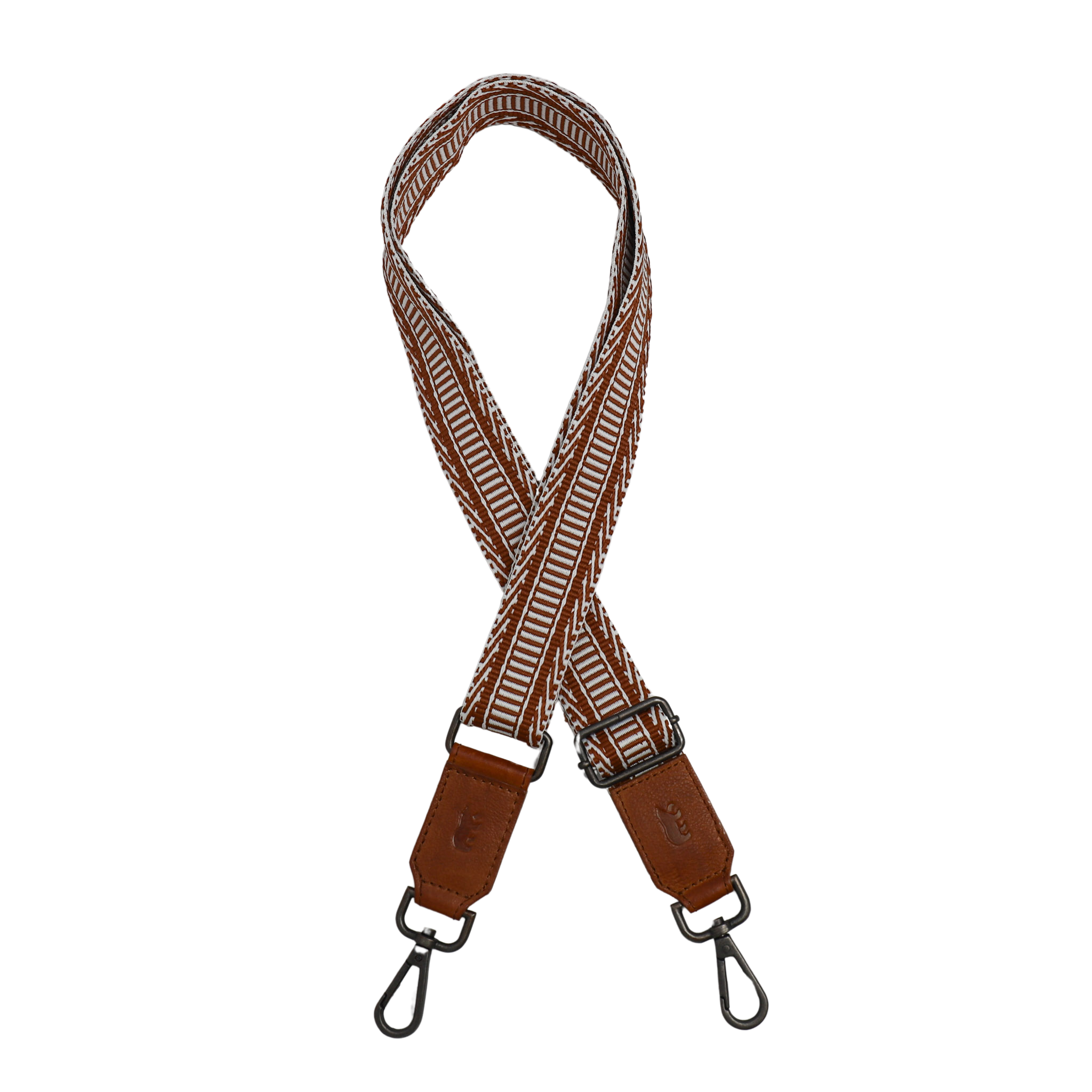 Bag Strap 'Pattern' Cognac/Weiß