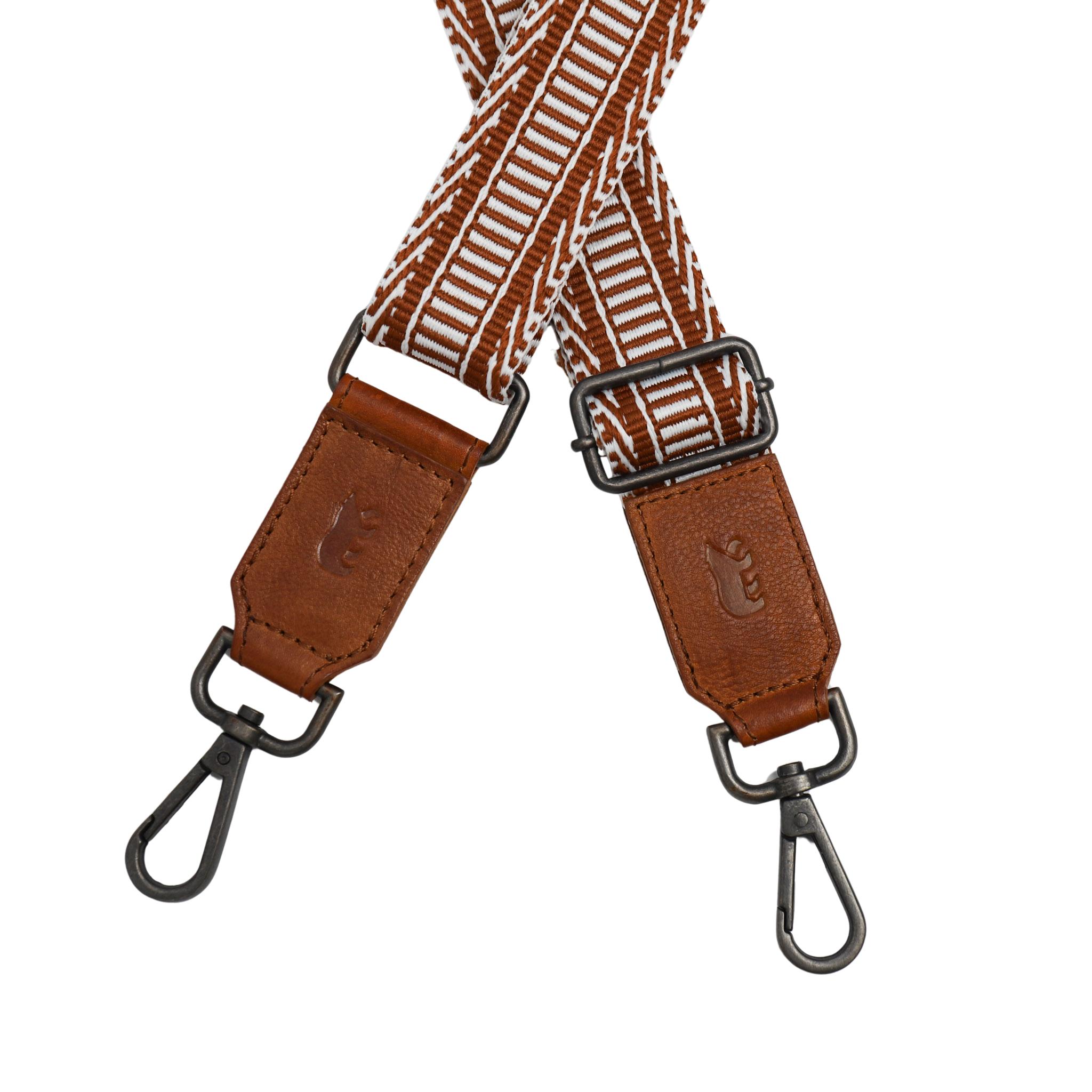 Bag Strap 'Pattern' Cognac/Weiß/Cognac