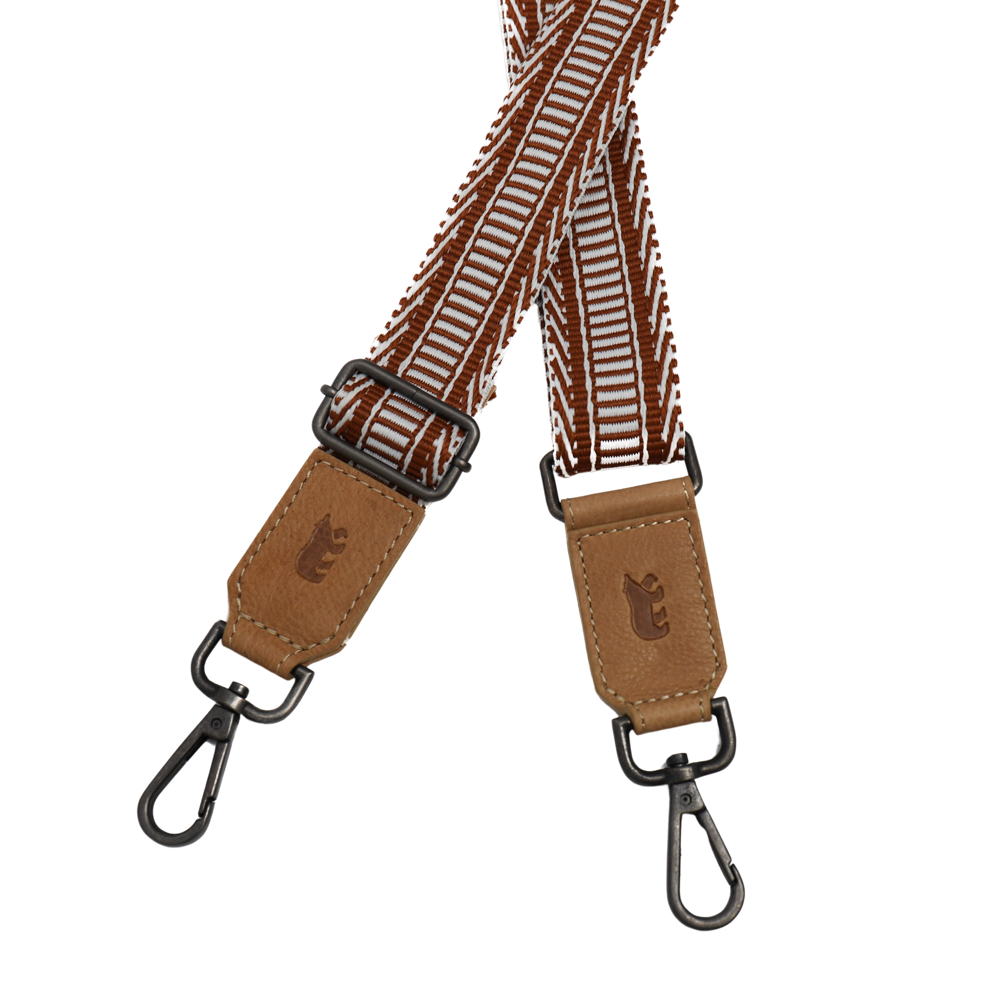 Bag Strap 'Pattern' Cognac/Weiß