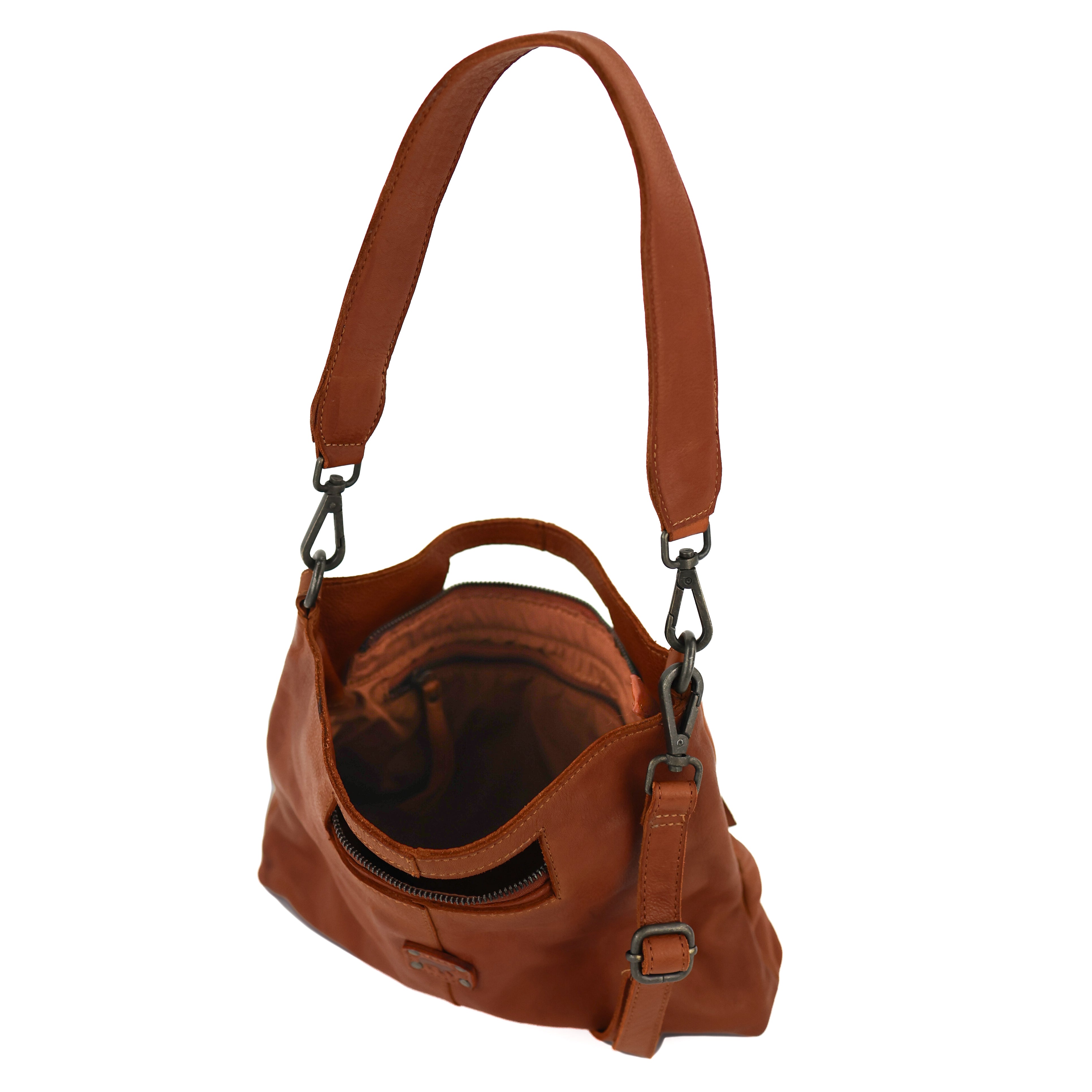 Clutch-/Umhängetasche 'Feline' Cognac
