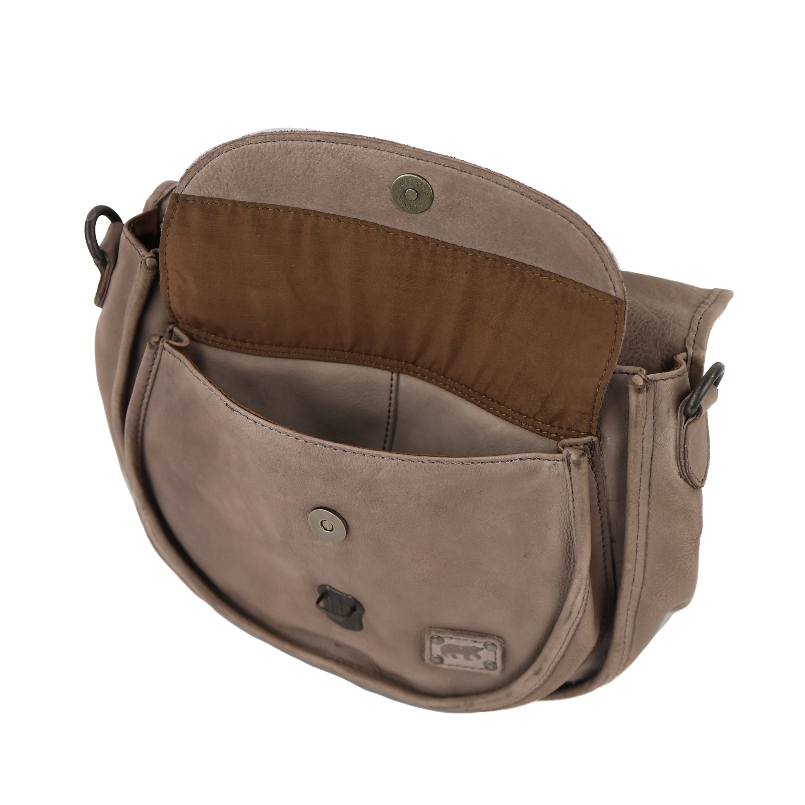 Umhängetasche mit Klappe 'Roxanne' Taupe