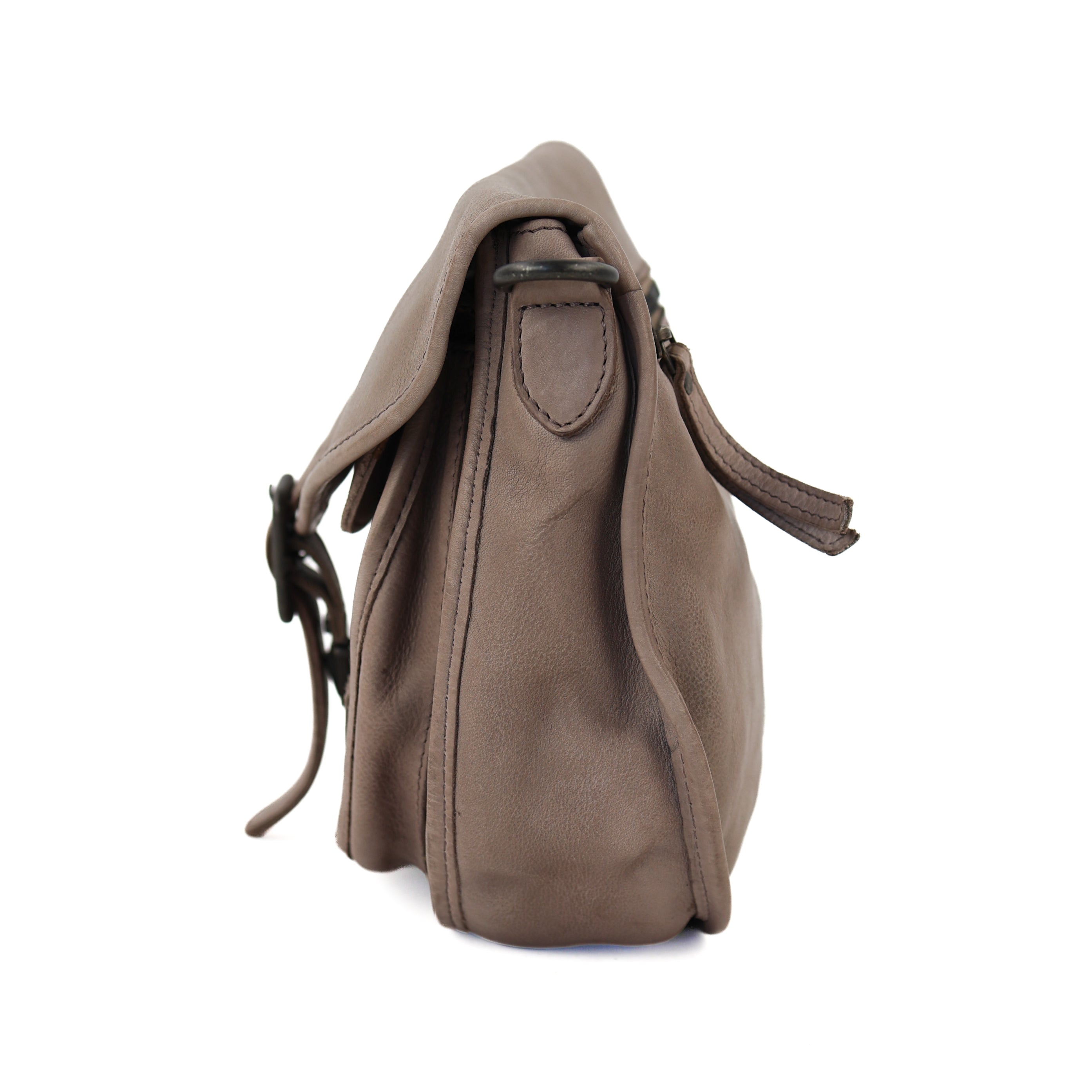 Umhängetasche mit Klappe 'Roxanne' Taupe