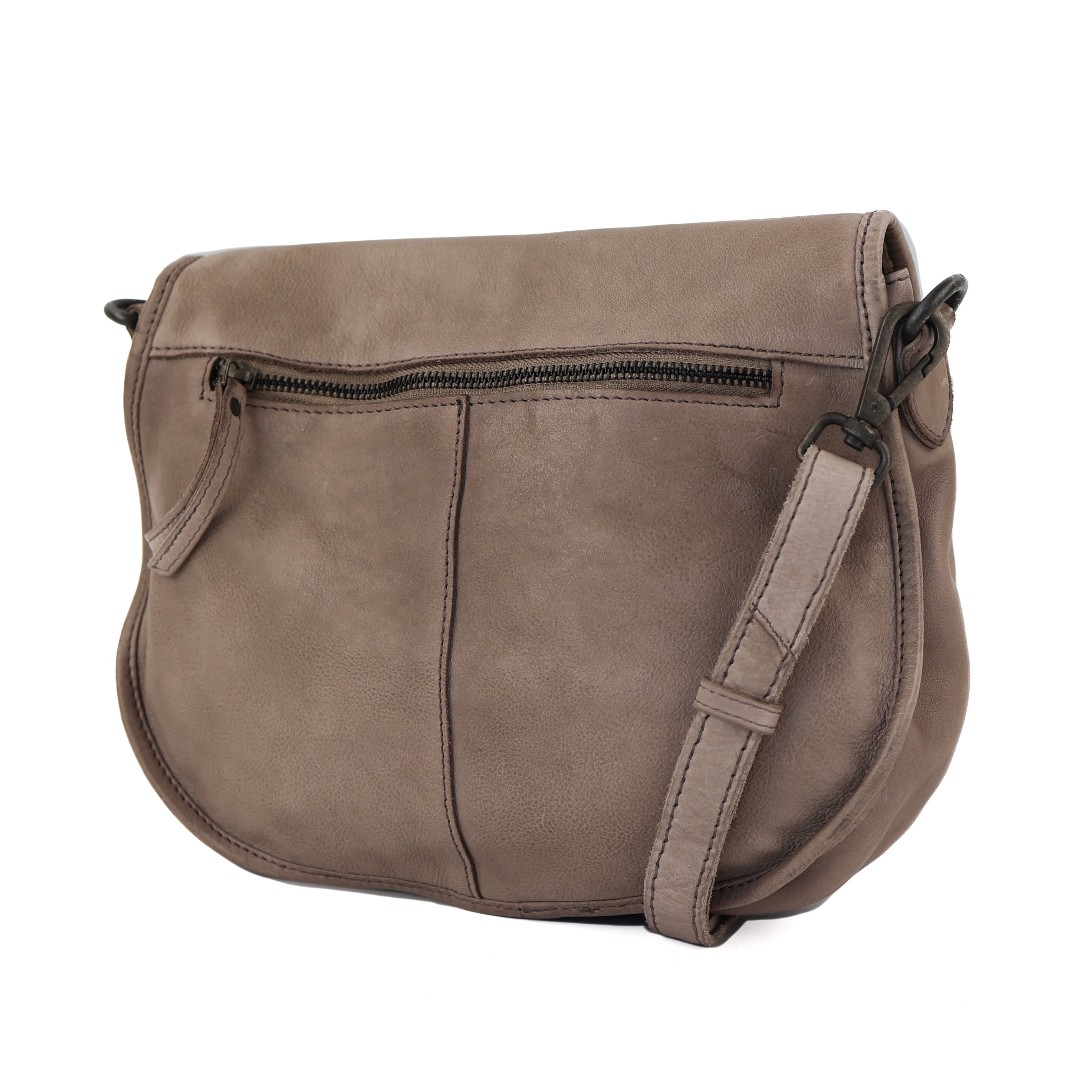 Umhängetasche mit Klappe 'Roxanne' Taupe