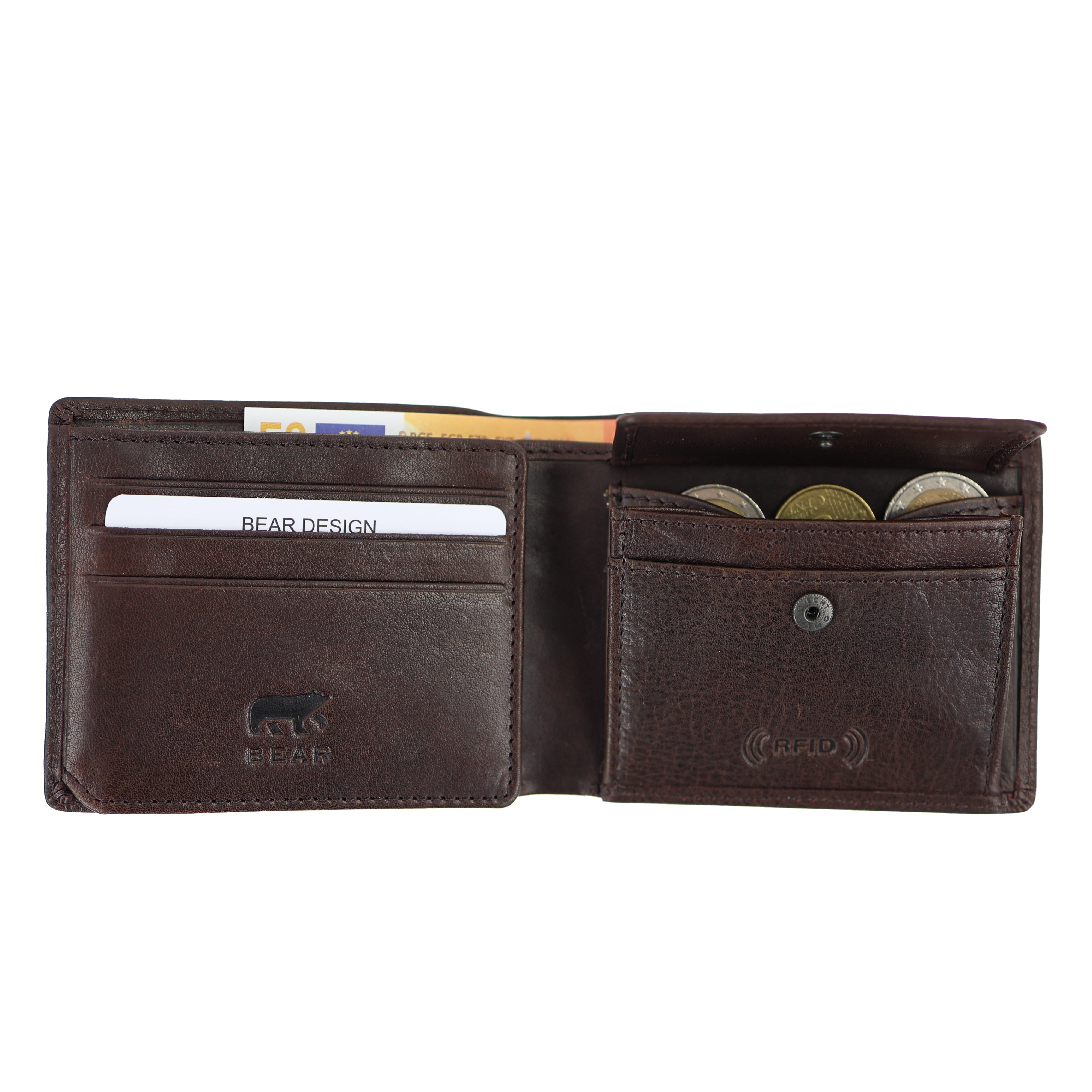 Luxe heren portemonnee/billfold 'Stefano' bruin