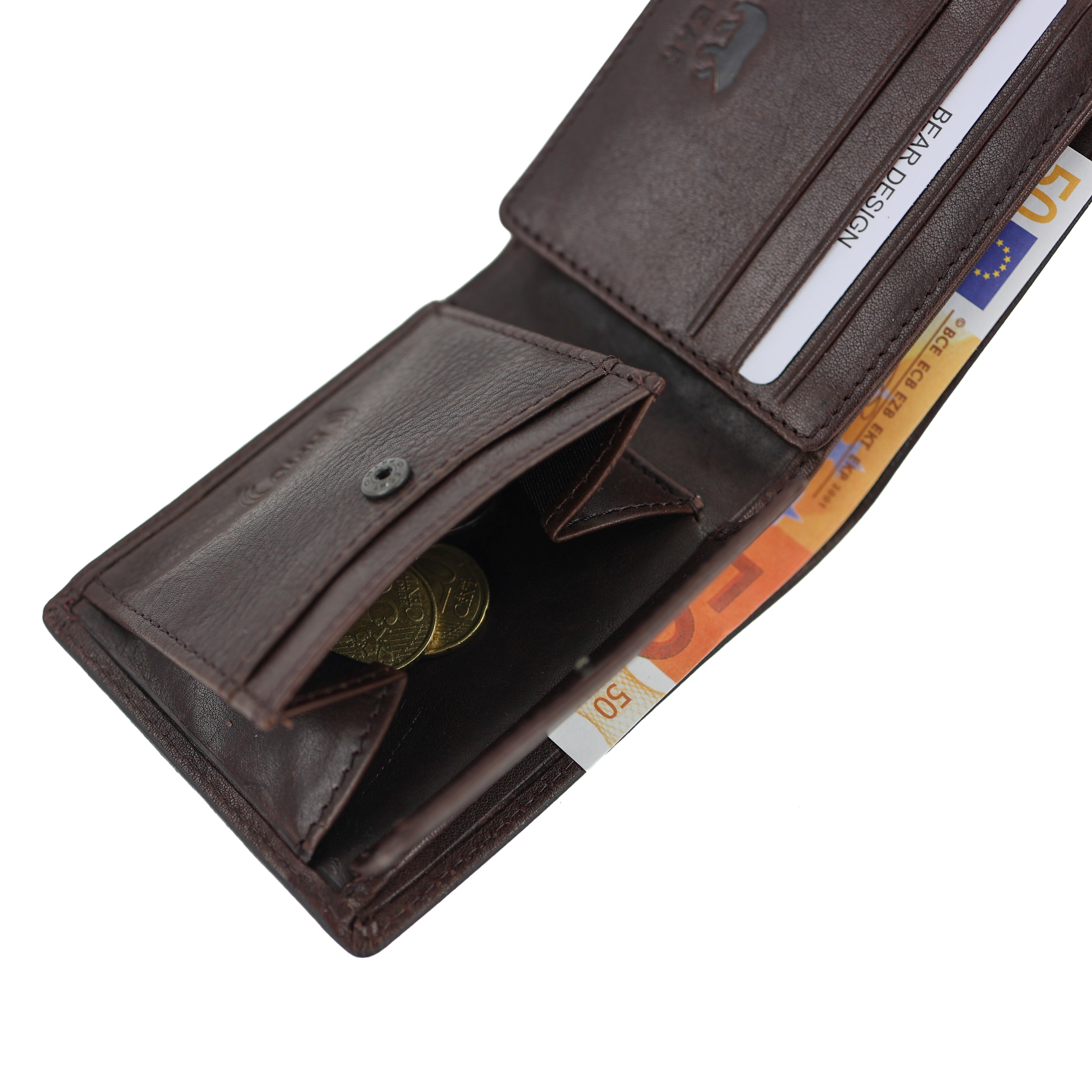Luxe heren portemonnee/billfold 'Stefano' bruin
